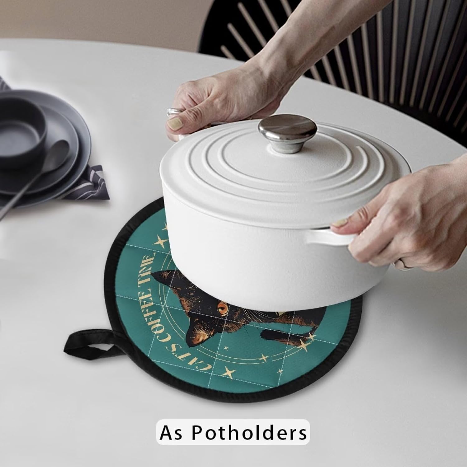 2-in-1 Heat Resistant Pot Holder Set for Cooking Baking