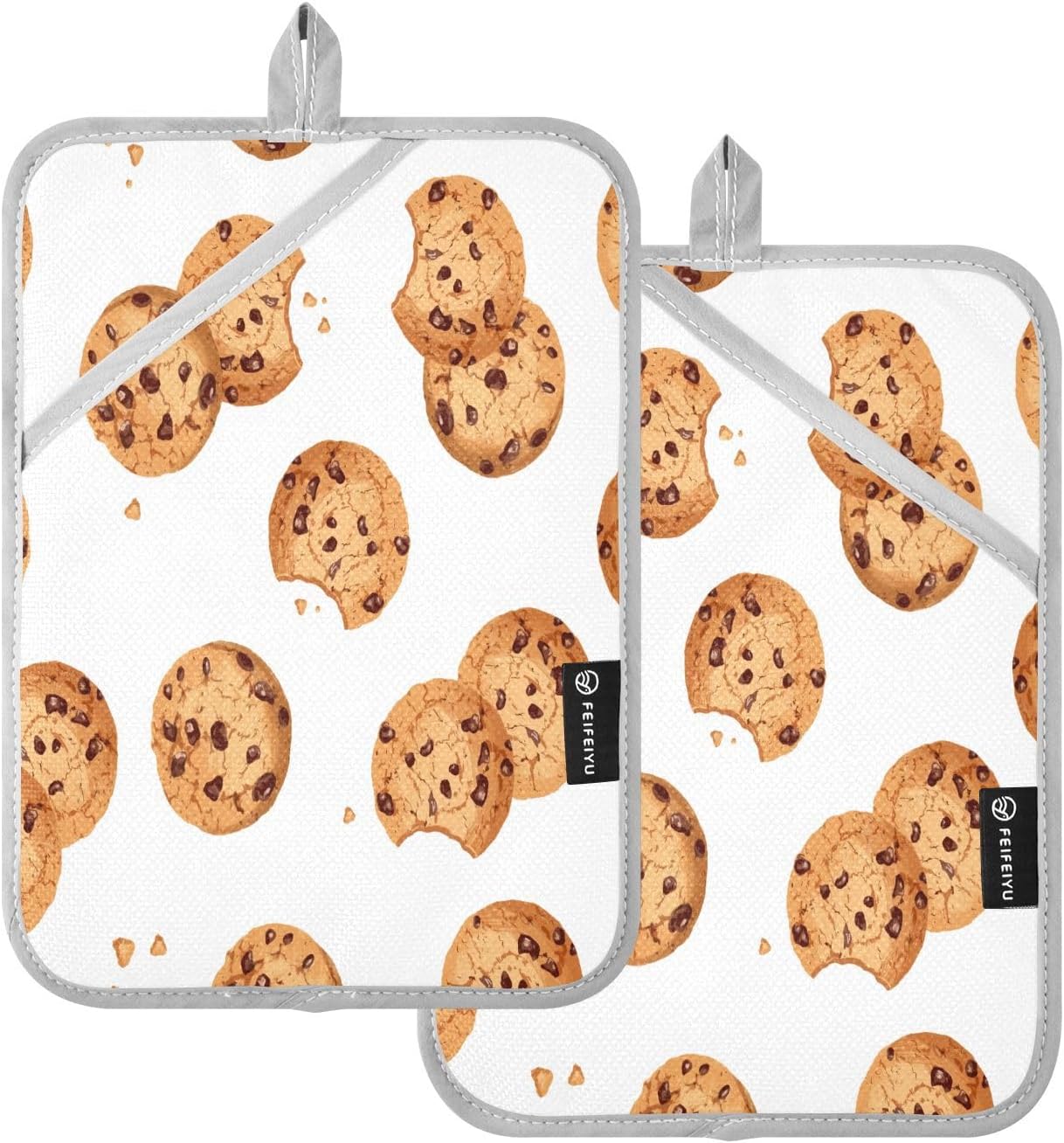 Kcldeci Cookie Pattern 2Pack Pot Holder Set - Durable Heat-Resistant Kitchen Pots Pans
