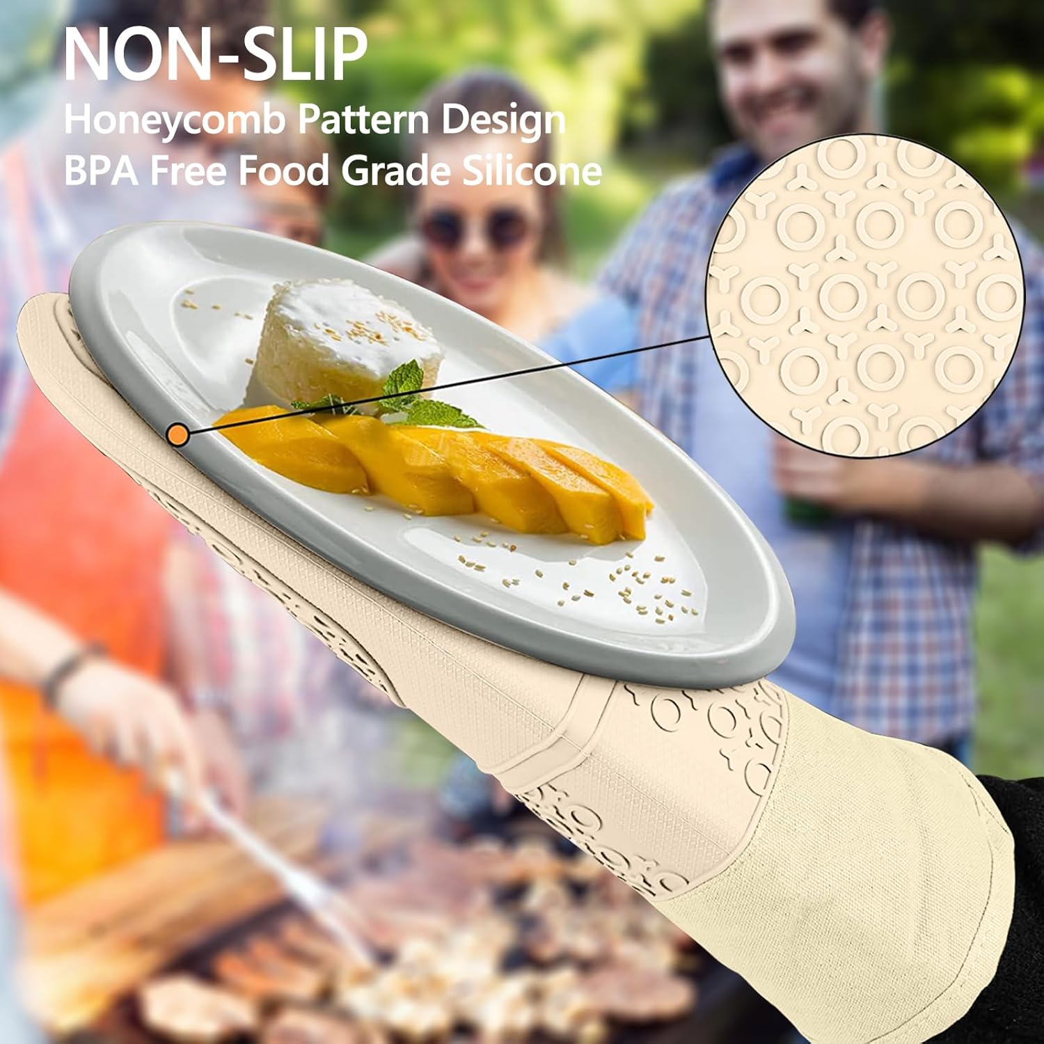5-Piece Silicone Oven Mitt Set with Heat Resistance