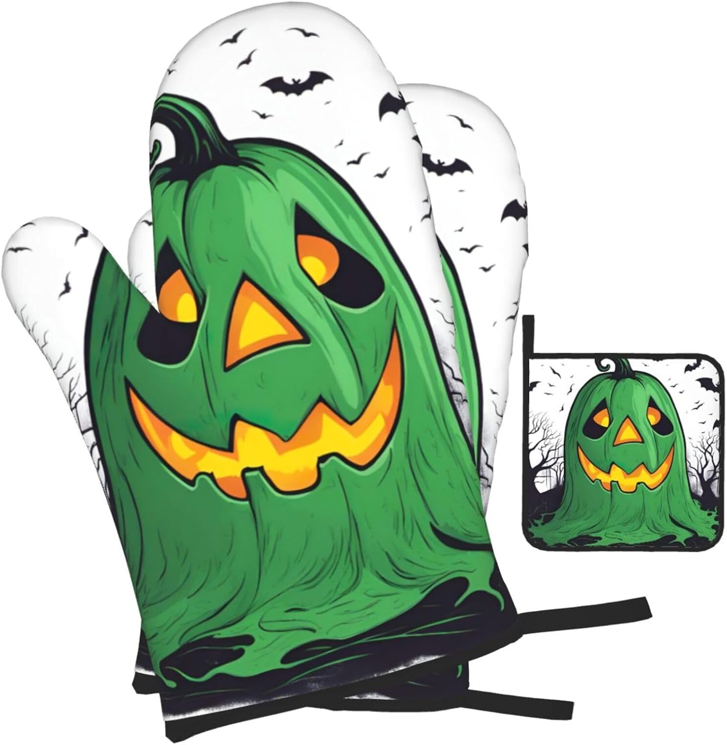 Scare-Cute Halloween Oven Mitts Pumpkin