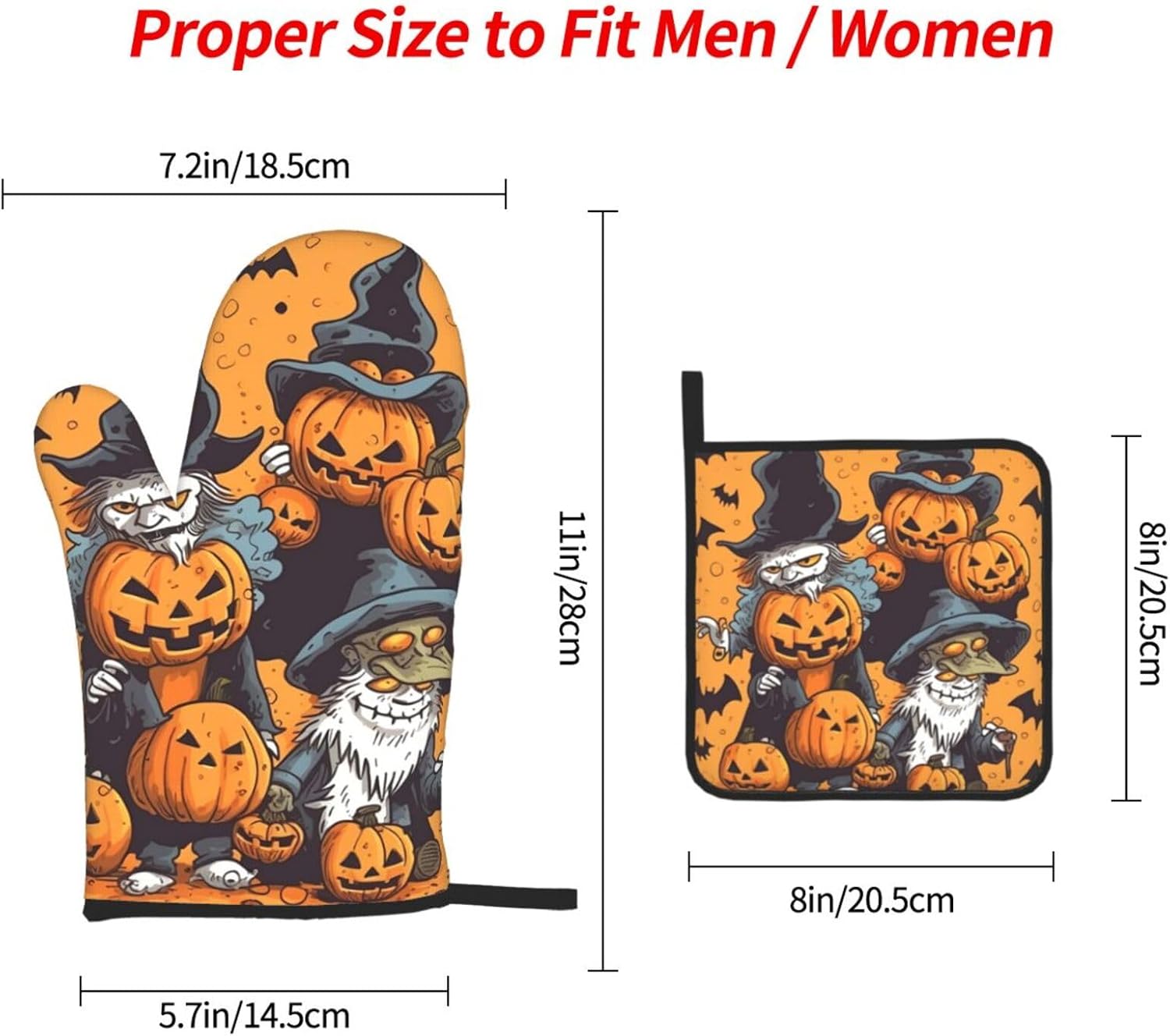 Pecan Family Oven Mitt Set for Heating Cooking and Baking
