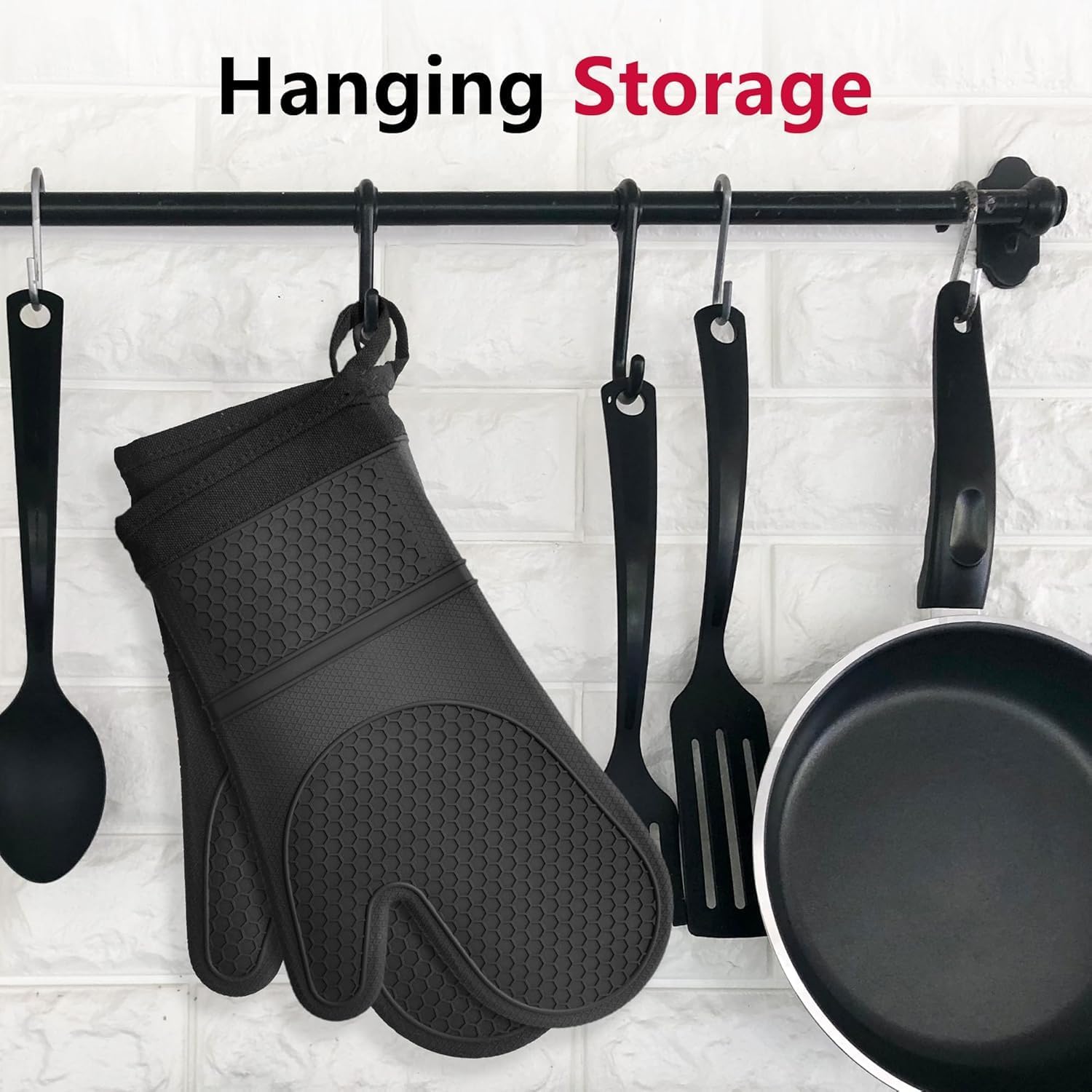 Extra Long Silicone Oven Mitts