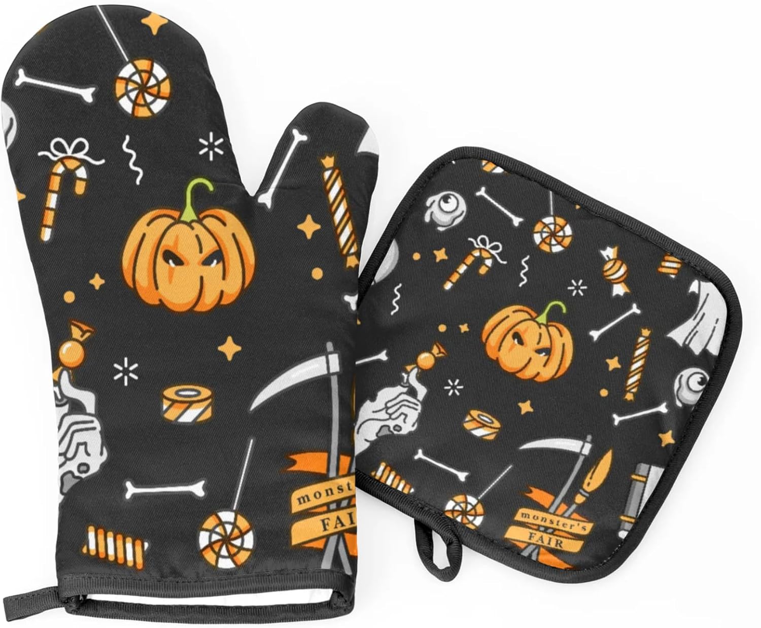 Halloween Quentins Classroom-Oven mitt and pot holder set of 2
