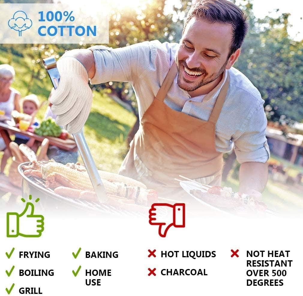 Double Set Heat-Resistant Oven Mitts for Safe Cooking