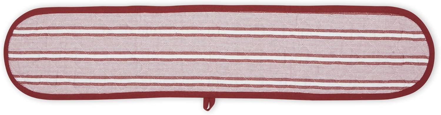 DII Double Strip Chefs Oven Mitt Heat-Resistant Cotton Padded 35x75 Barn Red