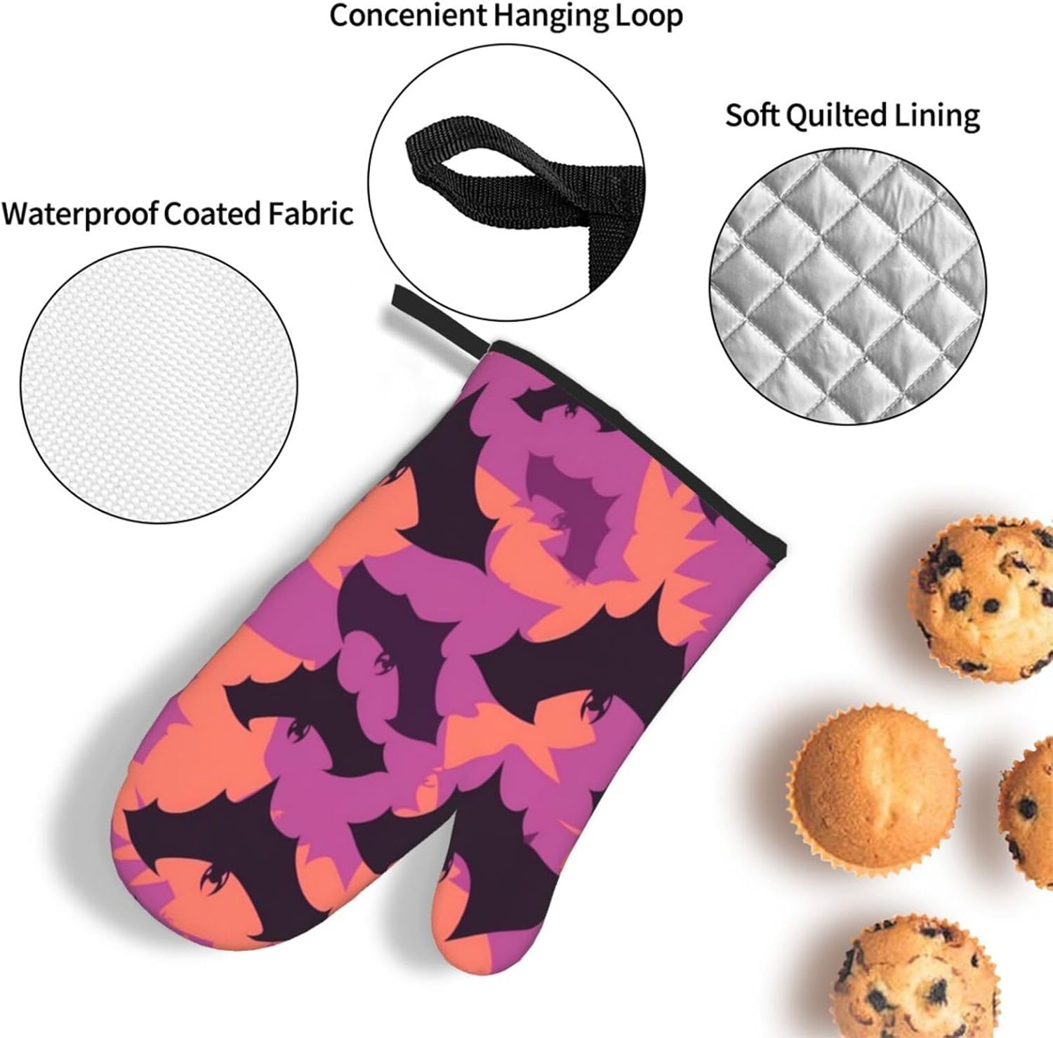 Radical Halloween Bat Oven Mitts