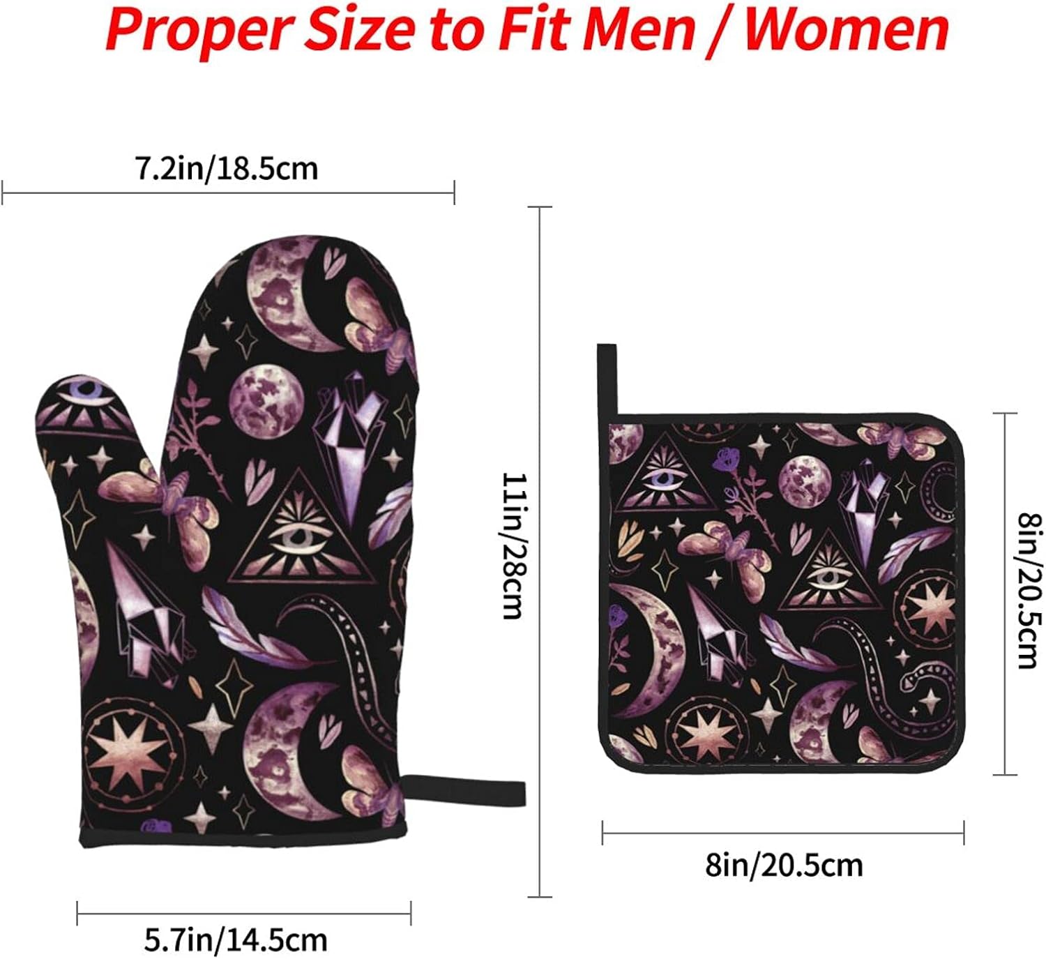 DADABULIU - Magic Goth Oven Mitts Pot Holders Set of 4