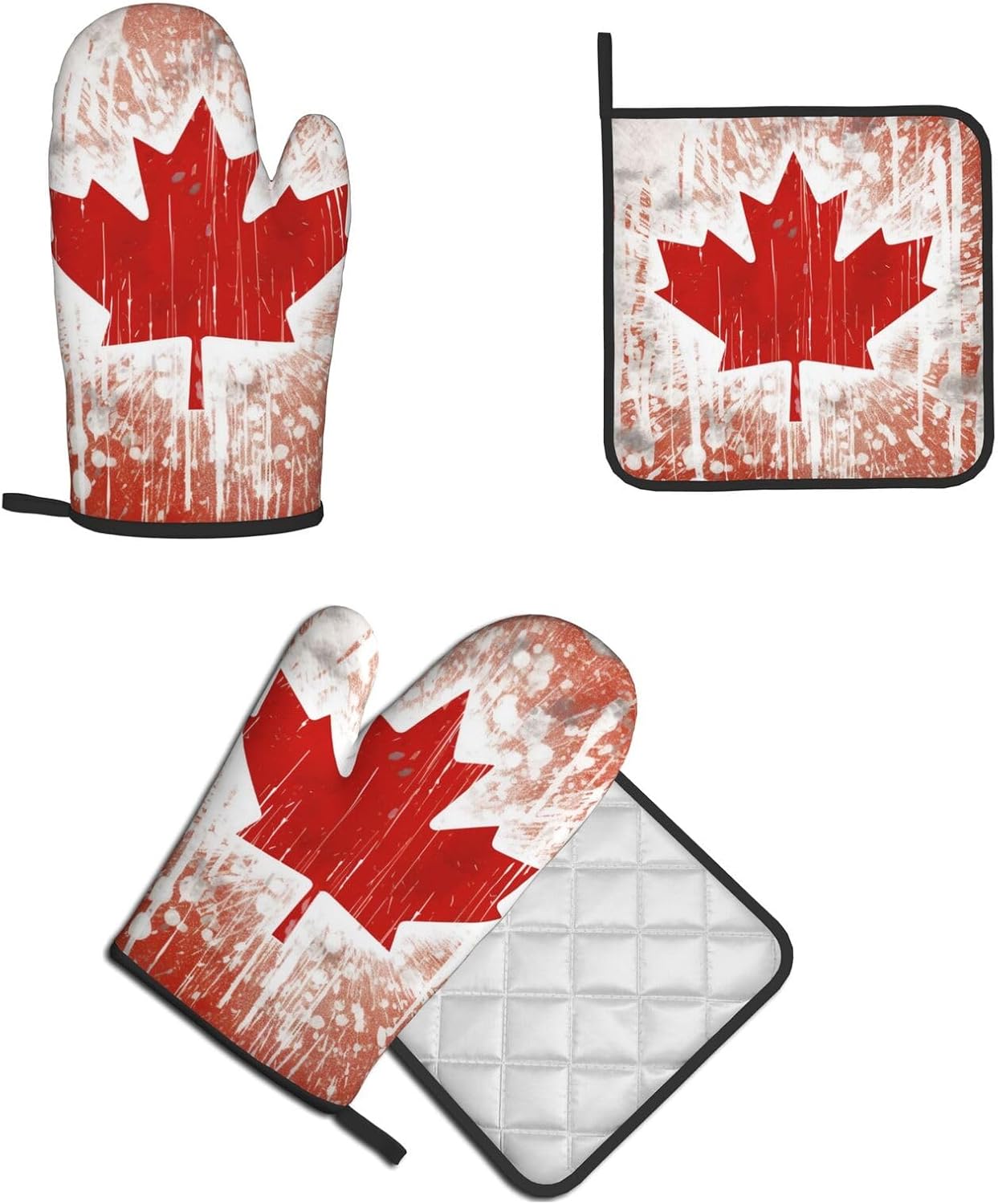 Canada Flag Oven Mitts Pot Holders Set
