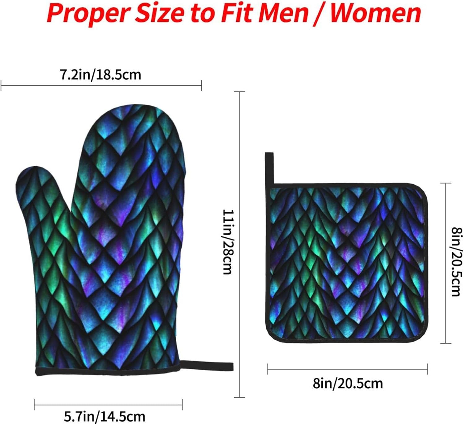 WAWOWA Oven Mitts and Potholders Set of 4