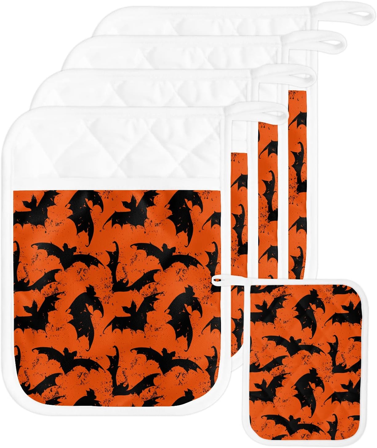 JasmineM Halloween Bat Potholders Set