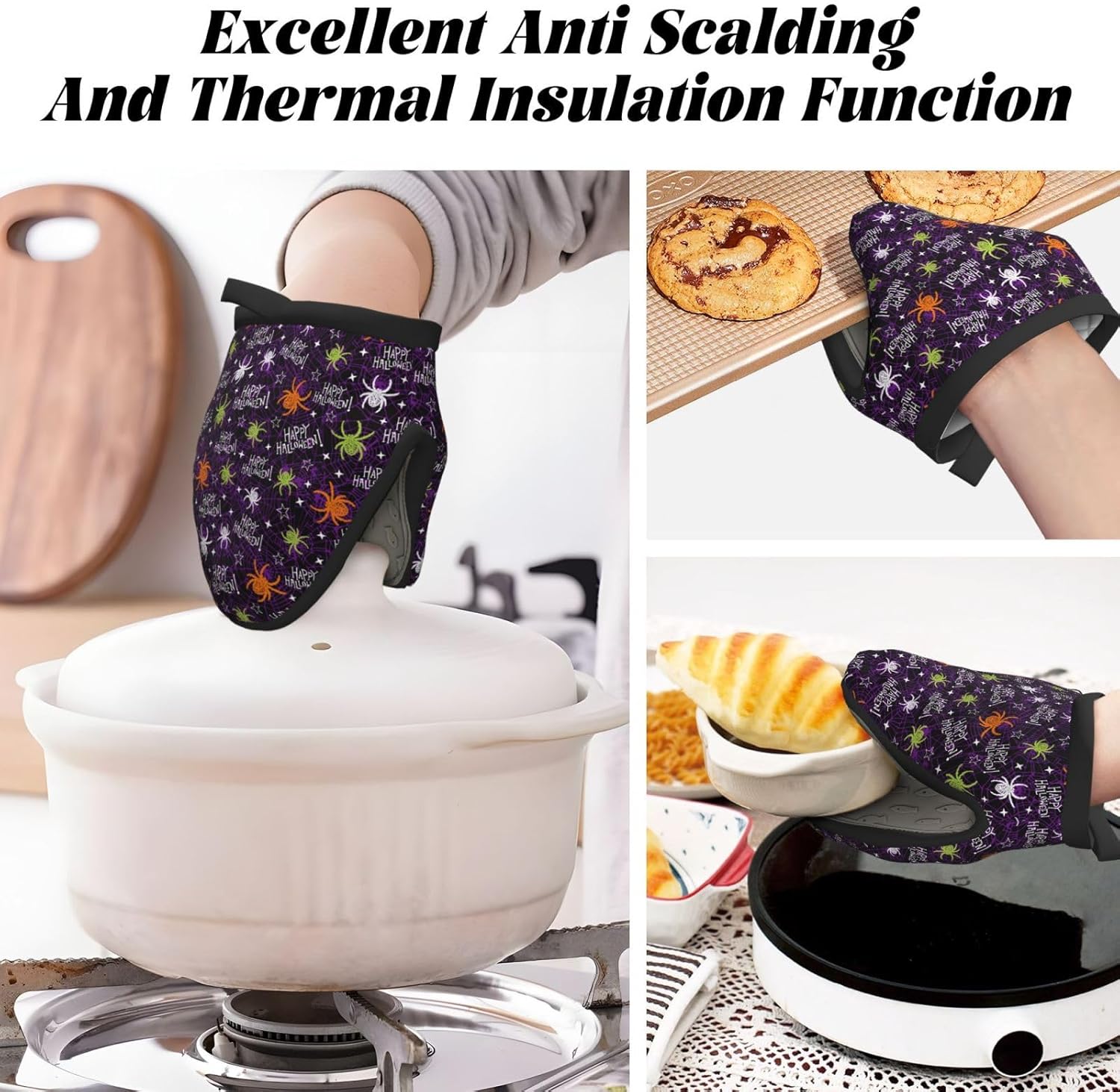 Mini Silicone Oven Mitts Halloween Heat-Resistant Kitchen Mitts