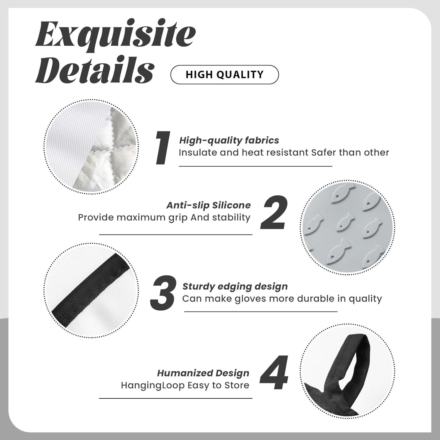 Mini Silicone Oven Mitts with Built-in Pouch for Easy Storage
