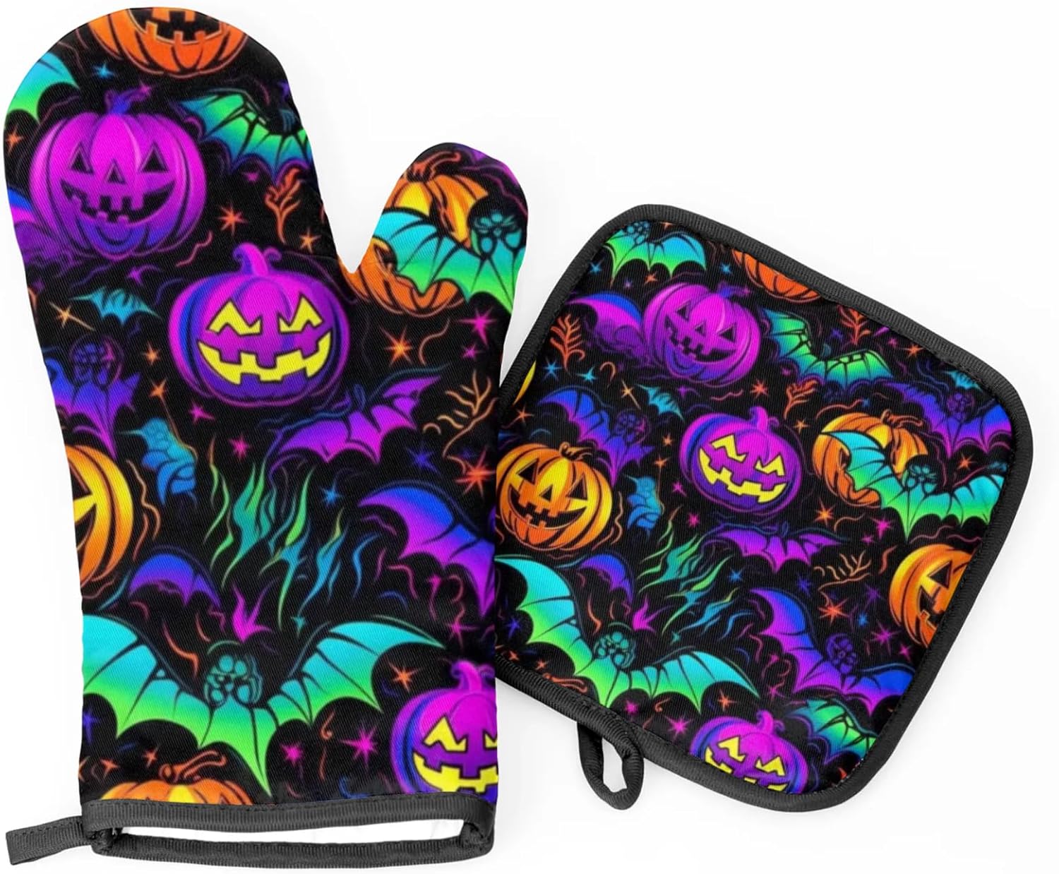Halloween Spooky Set Oven Mitts Pot Holder for Safe Cooking