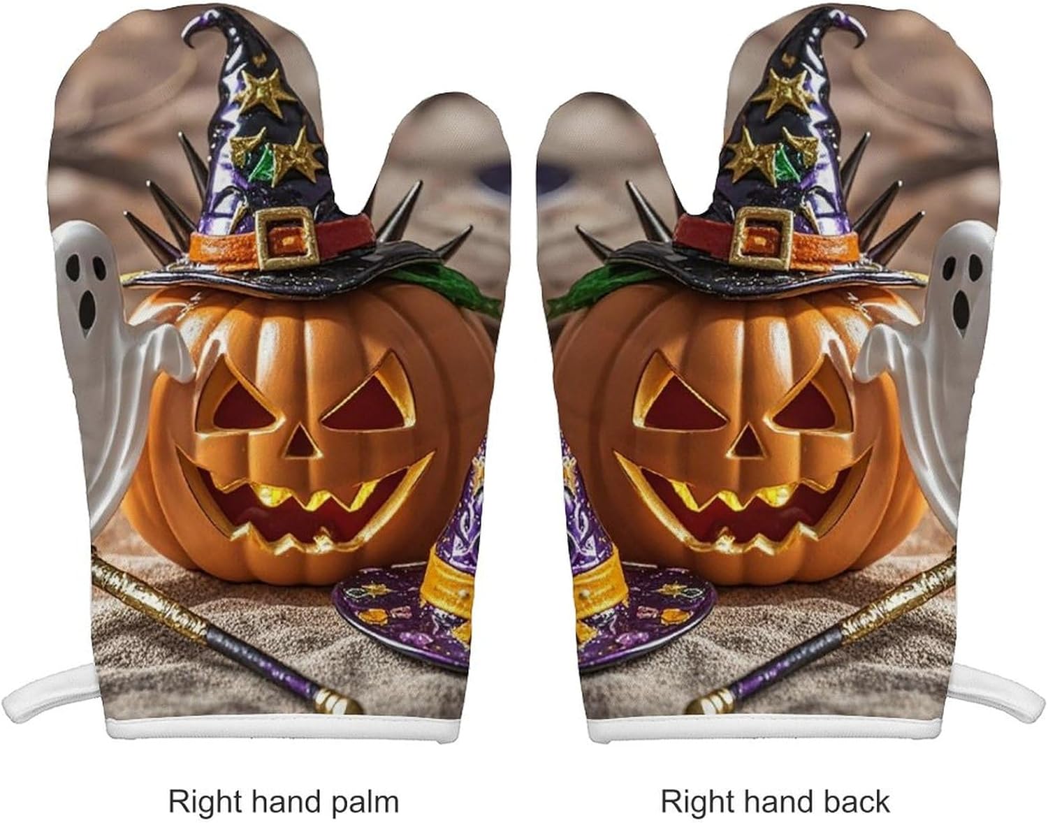 EKYOSHCZ Halloween Witch Hat Oven Mitts Set of 2