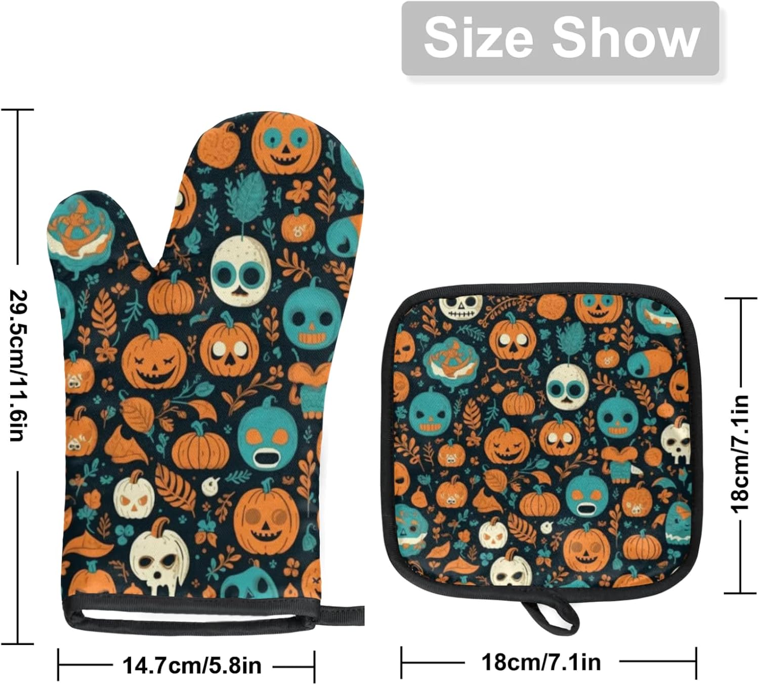 Halloween Ghost Oven Mitt Set
