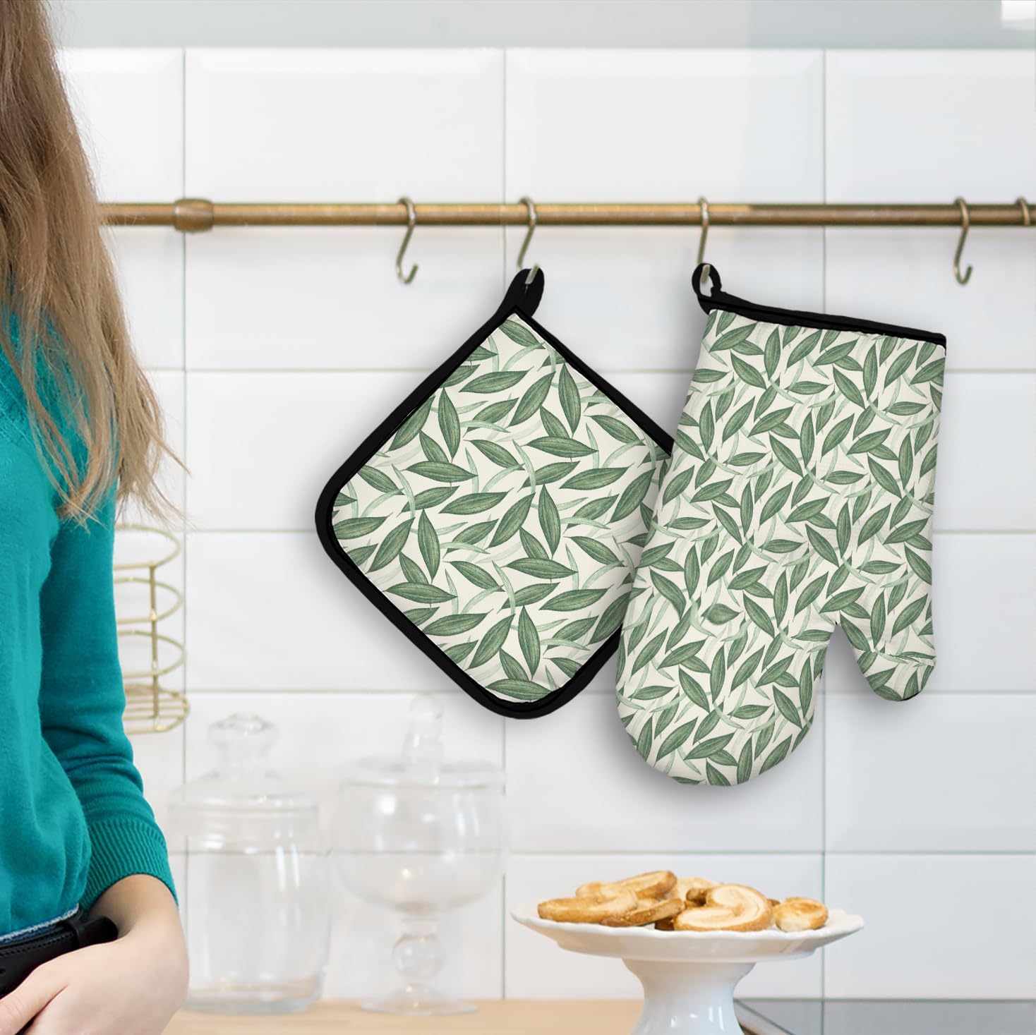 Safe Heat-Resistant Summer Plant Oven Mitts Potholders Set