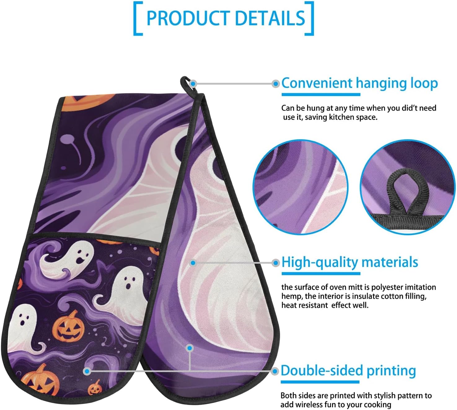 Pumpkin Ghost Heat-Resistant Oven Mitt