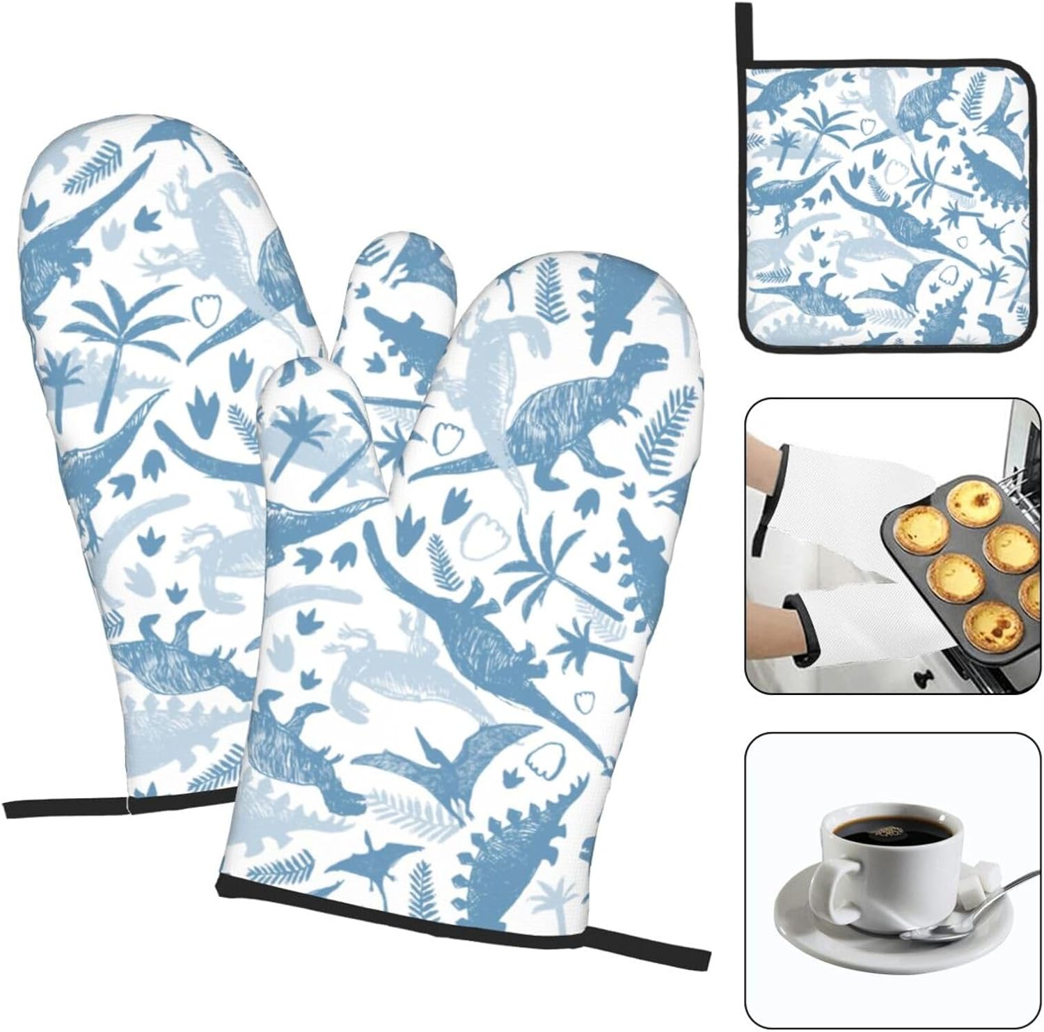 Dinosaur Oven Mitt Set with Pot Holders