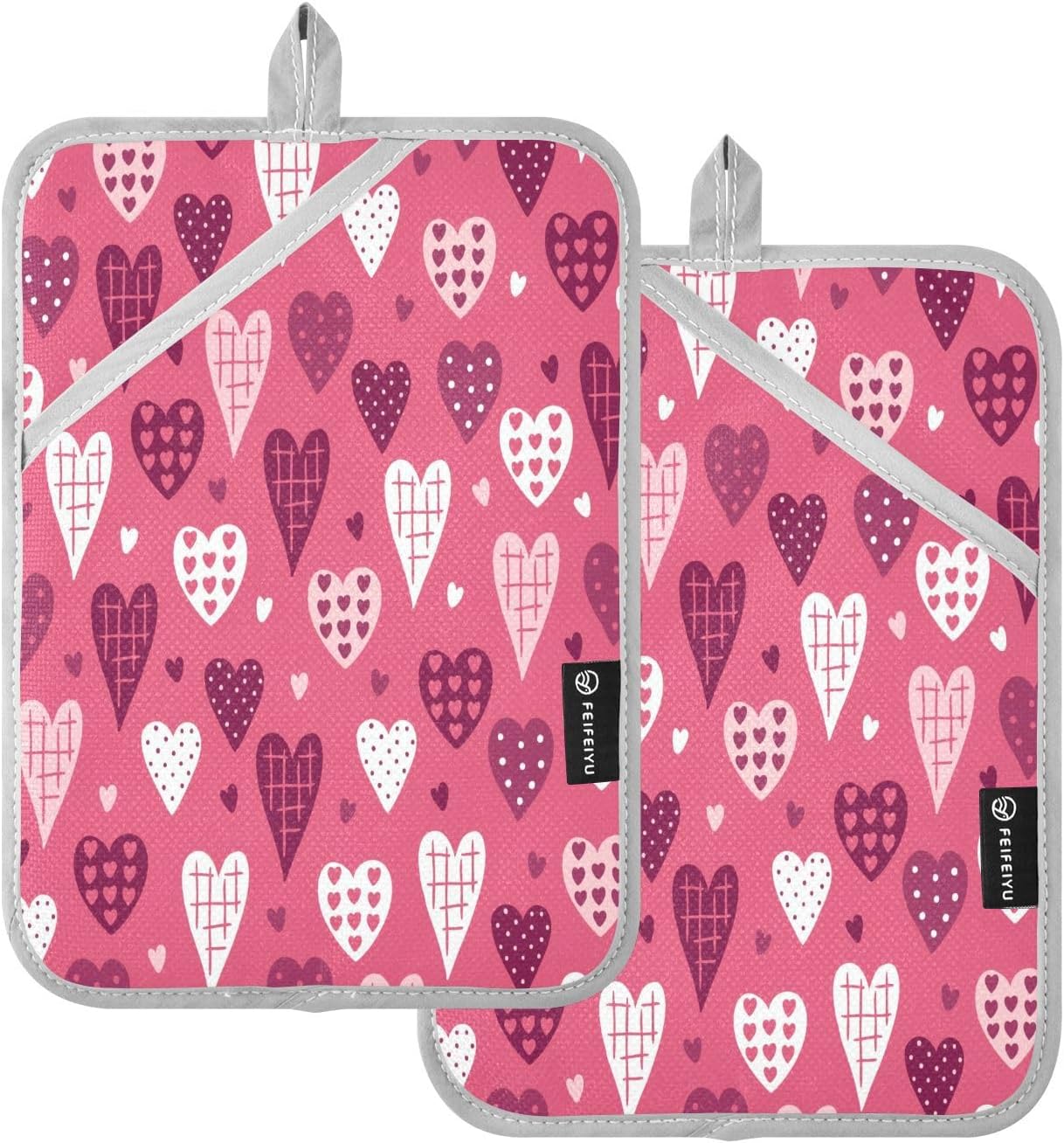 KCLDECI Oven Mitts Heat-Resistant Set of 2 for Kitchen Use