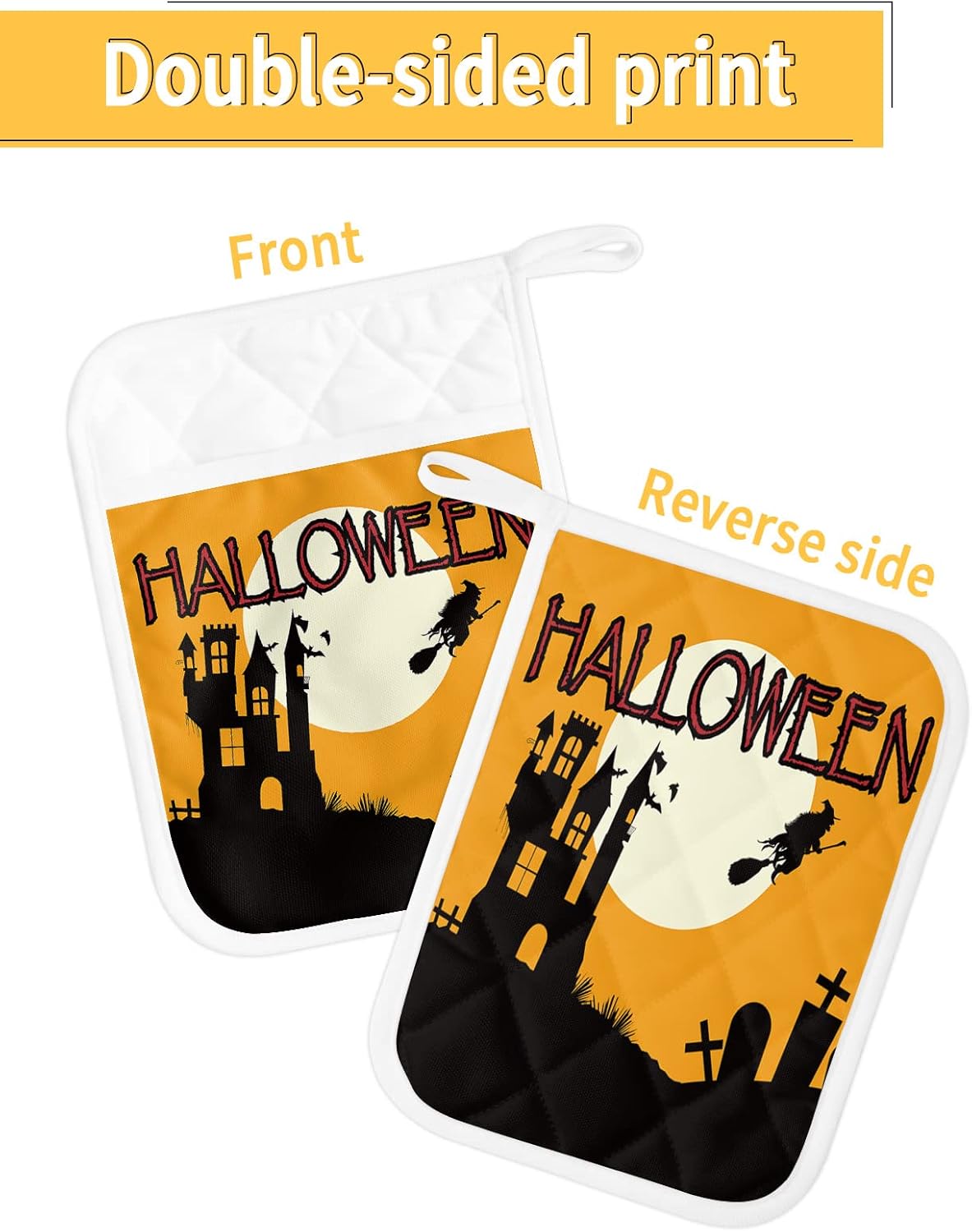 Halloween Night Pot Holder Set 5 x 7x9 inches