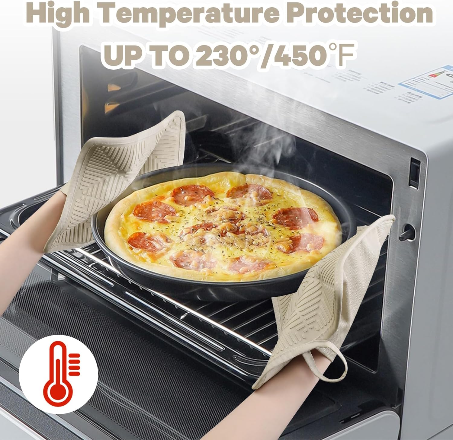 PIQUEBAR Heat-Resistant Silicone Potholders Set of 2