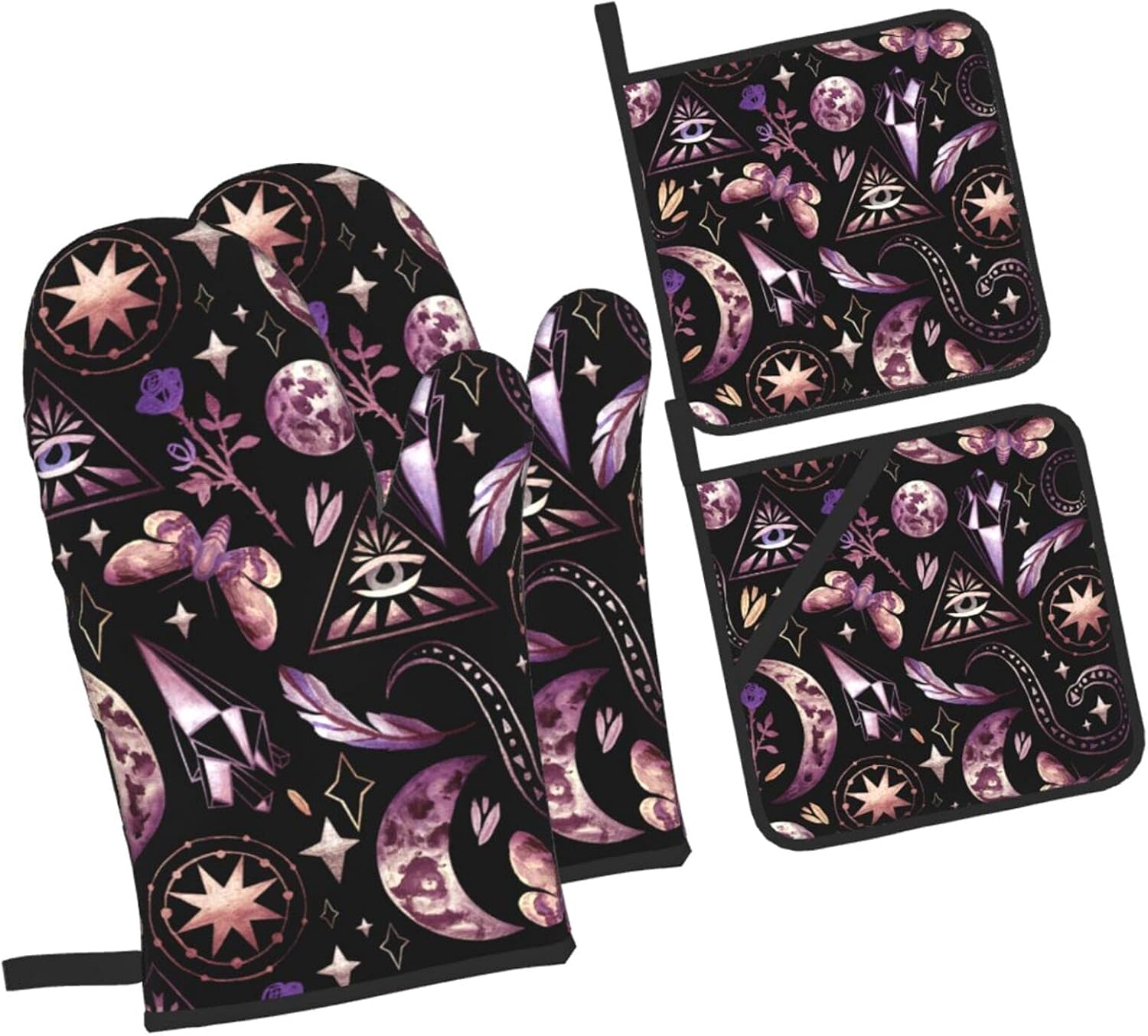DADABULIU - Magic Goth Oven Mitts Pot Holders Set of 4