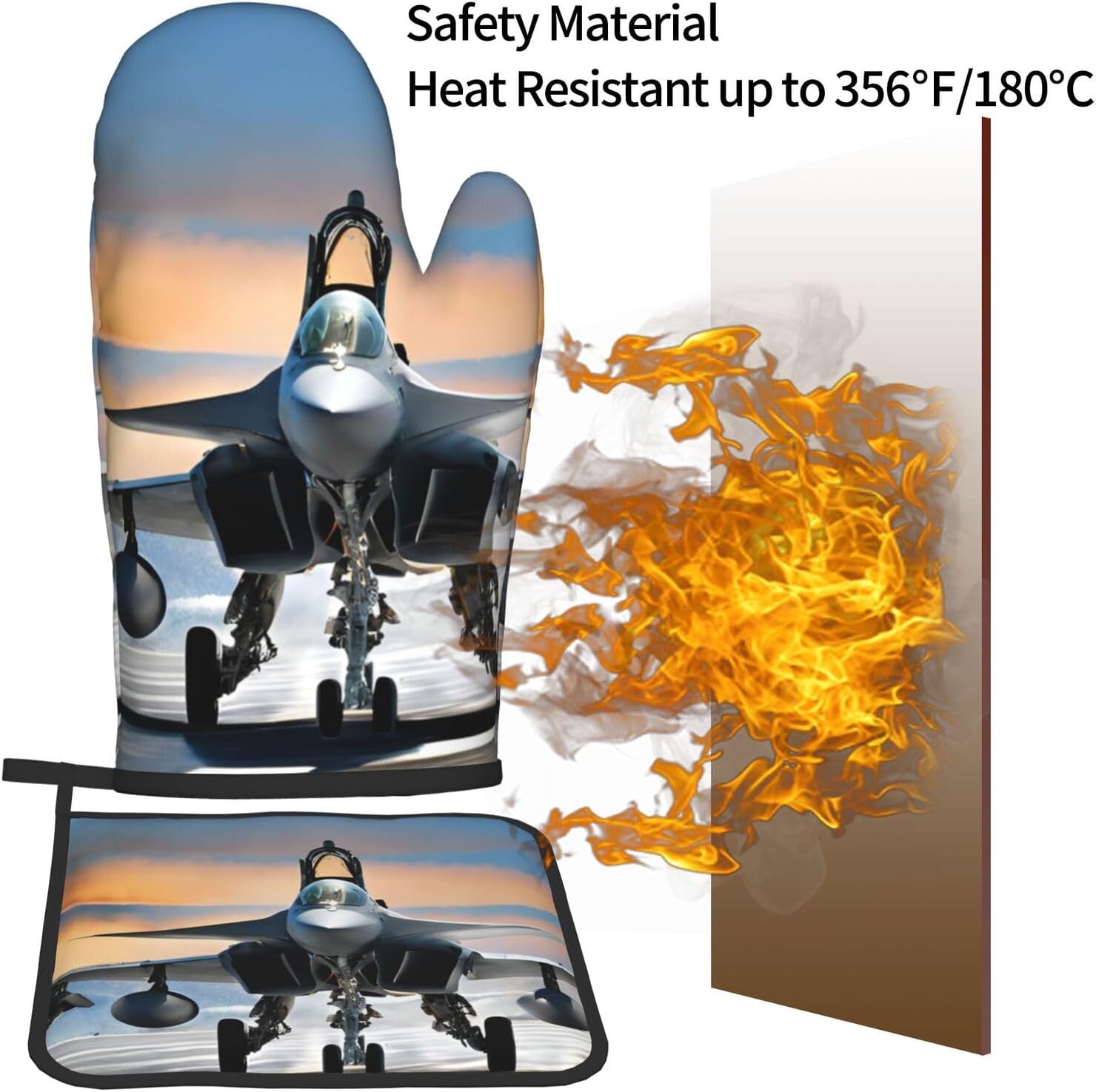 Heat-Resistant Oven Mitts - Perfect for Baking Grilling Set of 2