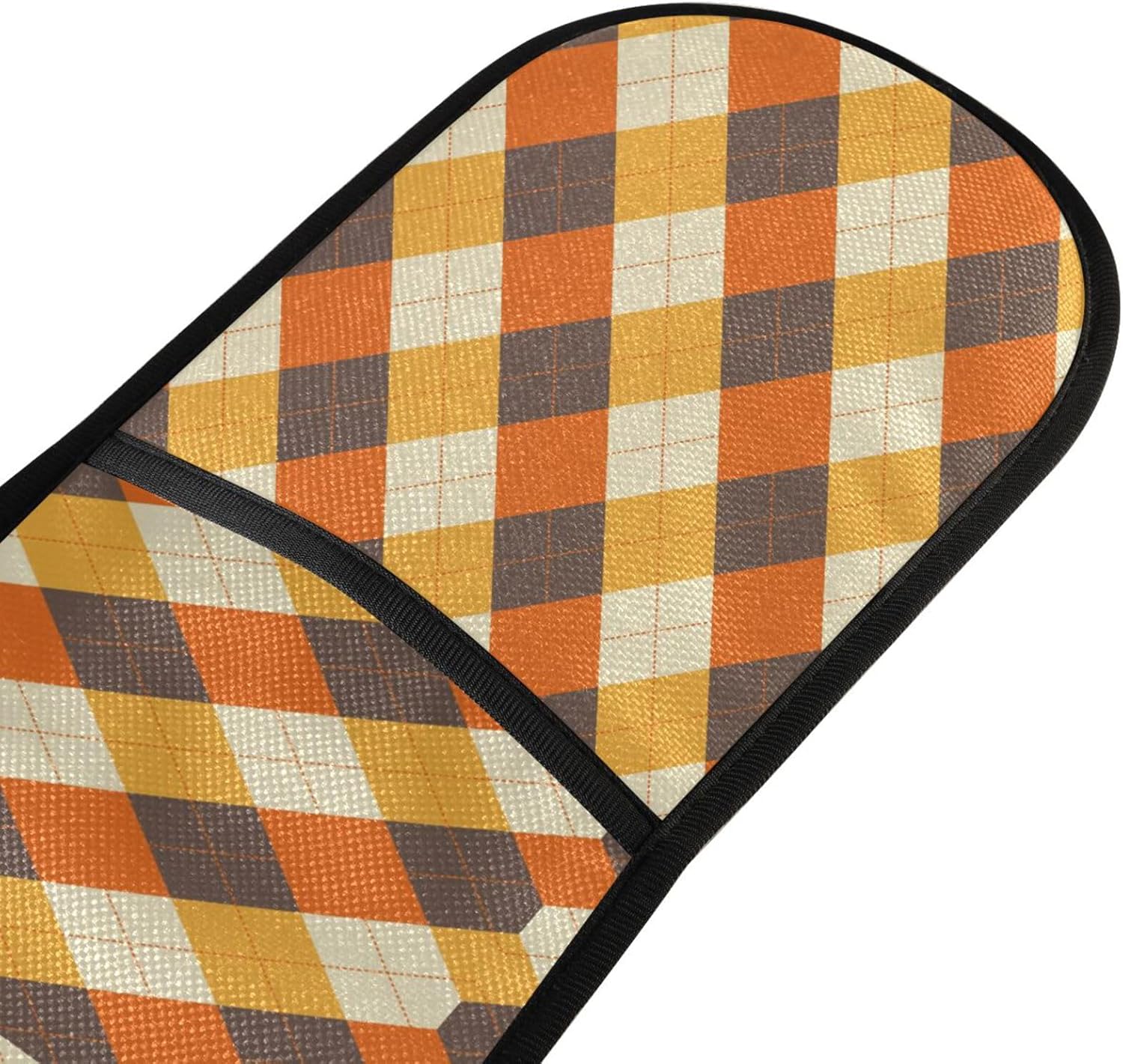 KLL Happy Halloween Argyle Plaid Double Oven Mitts
