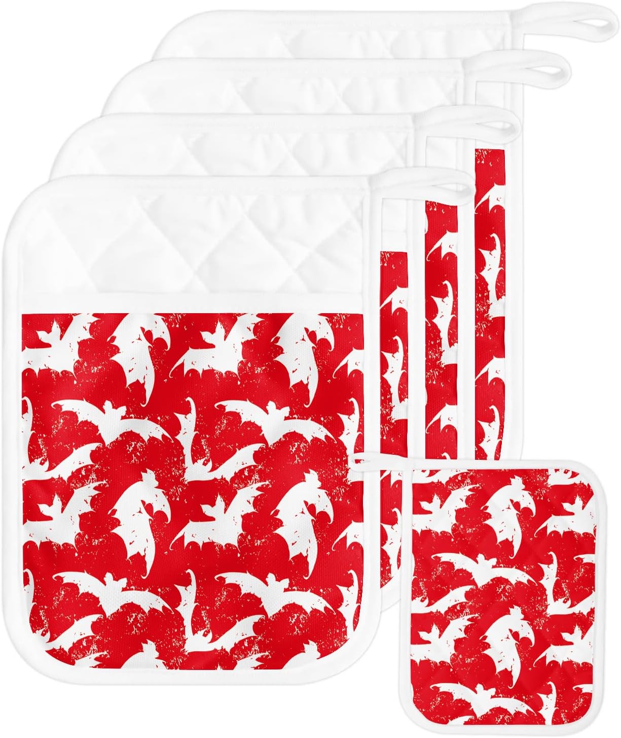 Blood Red Halloween Bat Pot Holders