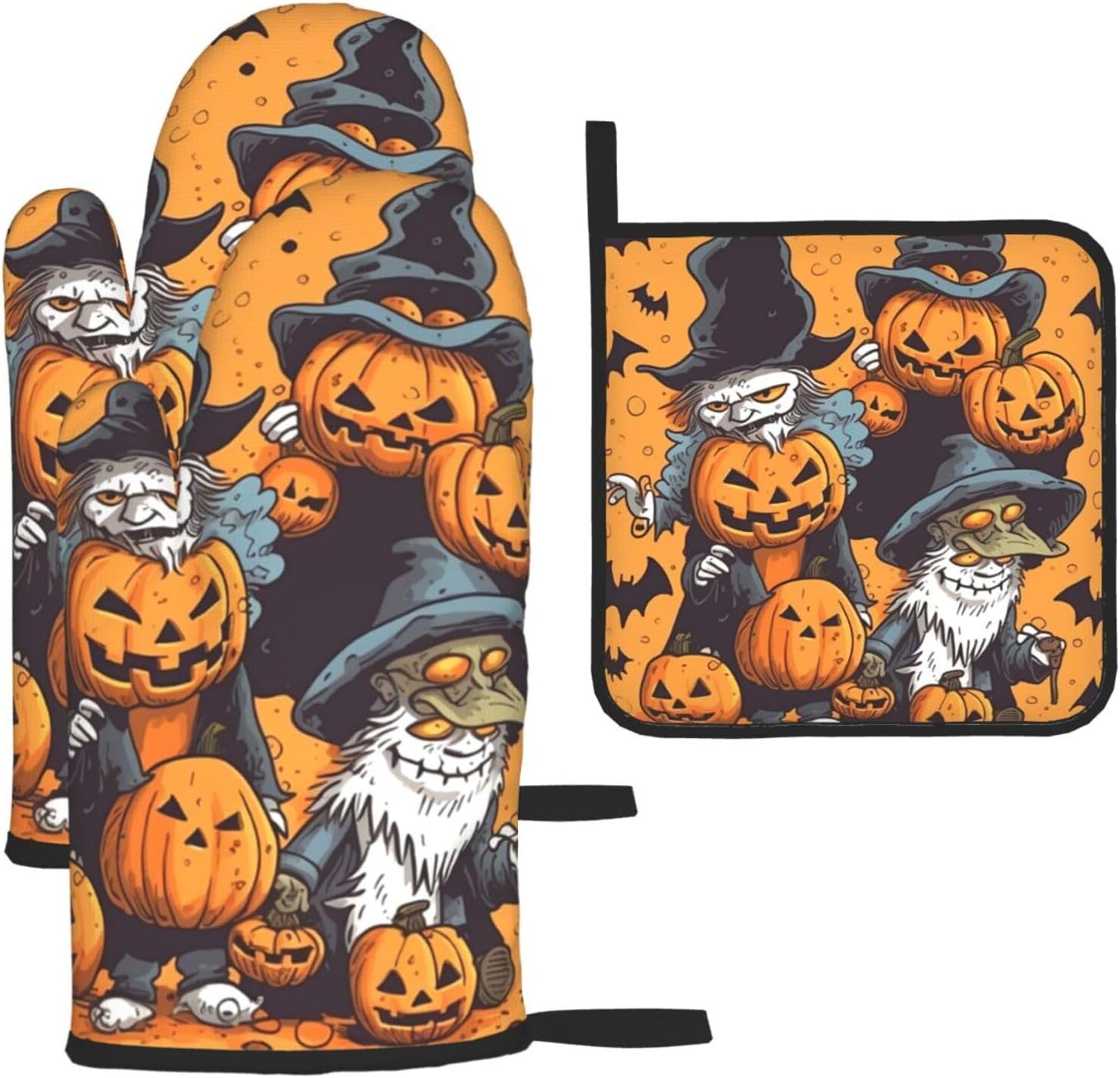 Pecan Family Oven Mitt Set for Heating Cooking and Baking