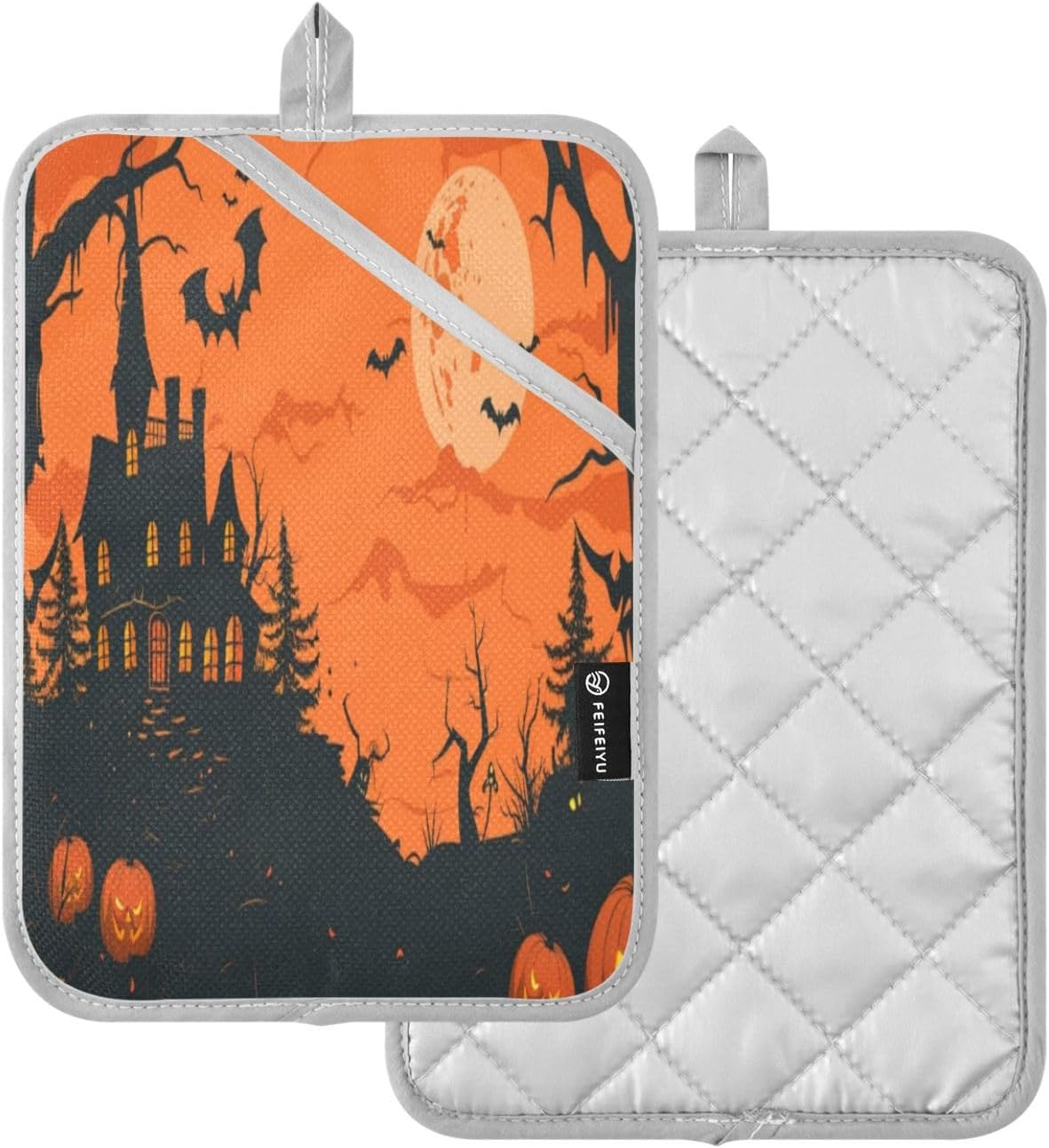 KLUVIO Halloween Potholders Set of 2 Heat Resistant