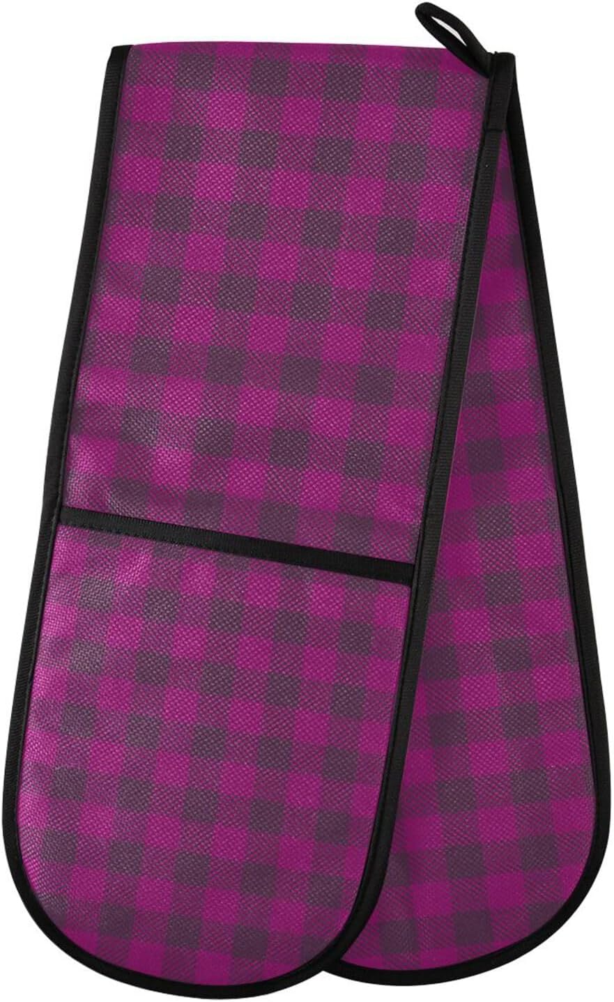Double Oven Mitt Set Heat-Resistant Potholders Sturdy Kitchen Tool for Cookers