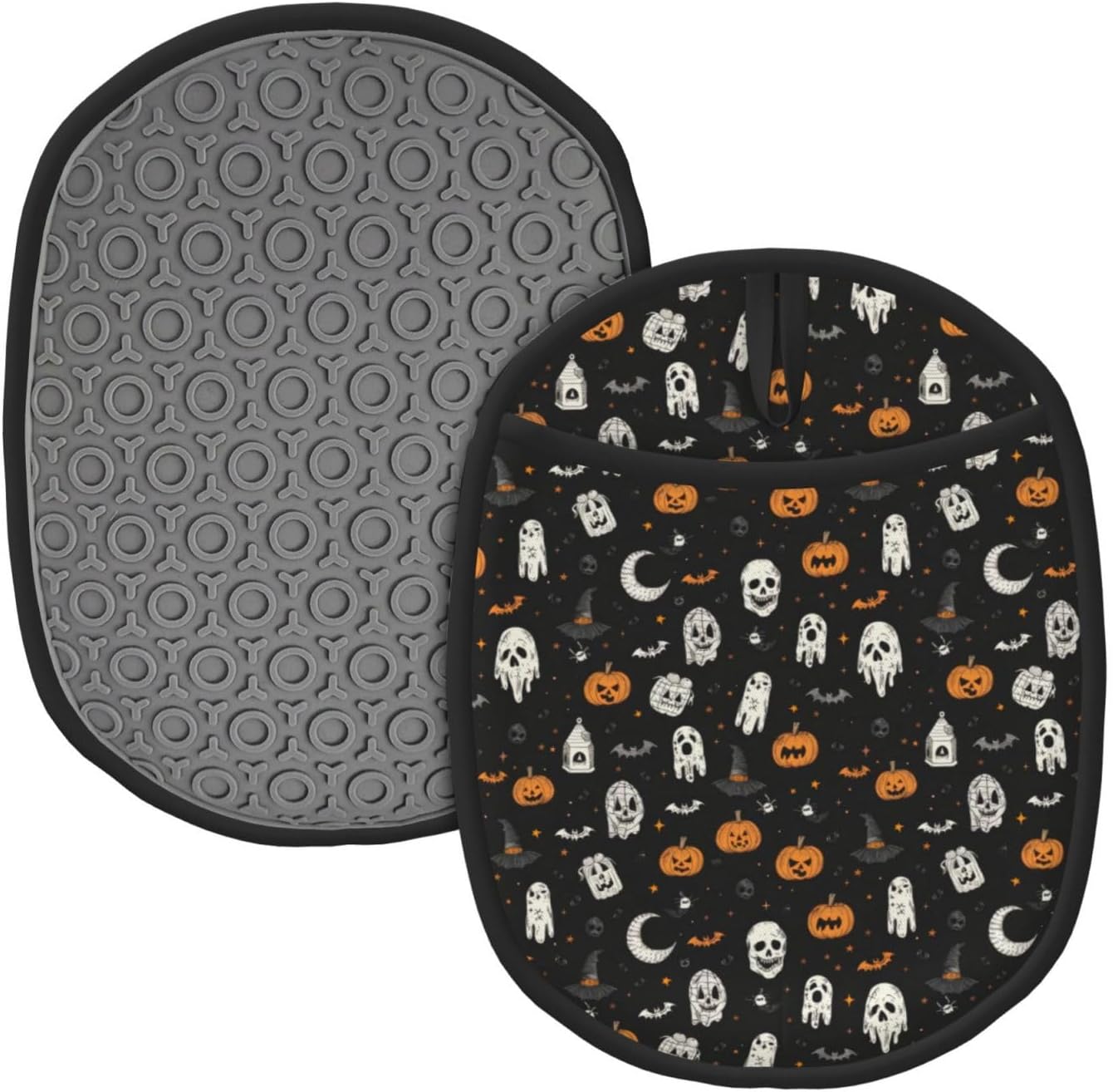 Cute Animated Halloween Potholders for Kitchen - Heat Resistant Oven Mitts