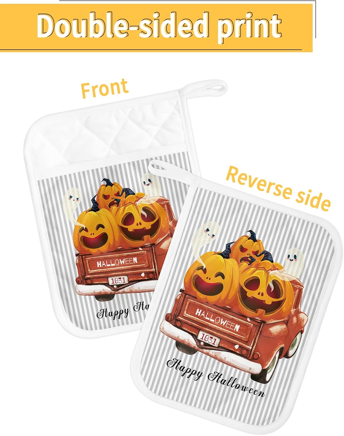 JasmineM Halloween Pumpkins Ghosts Potholders Set of 5