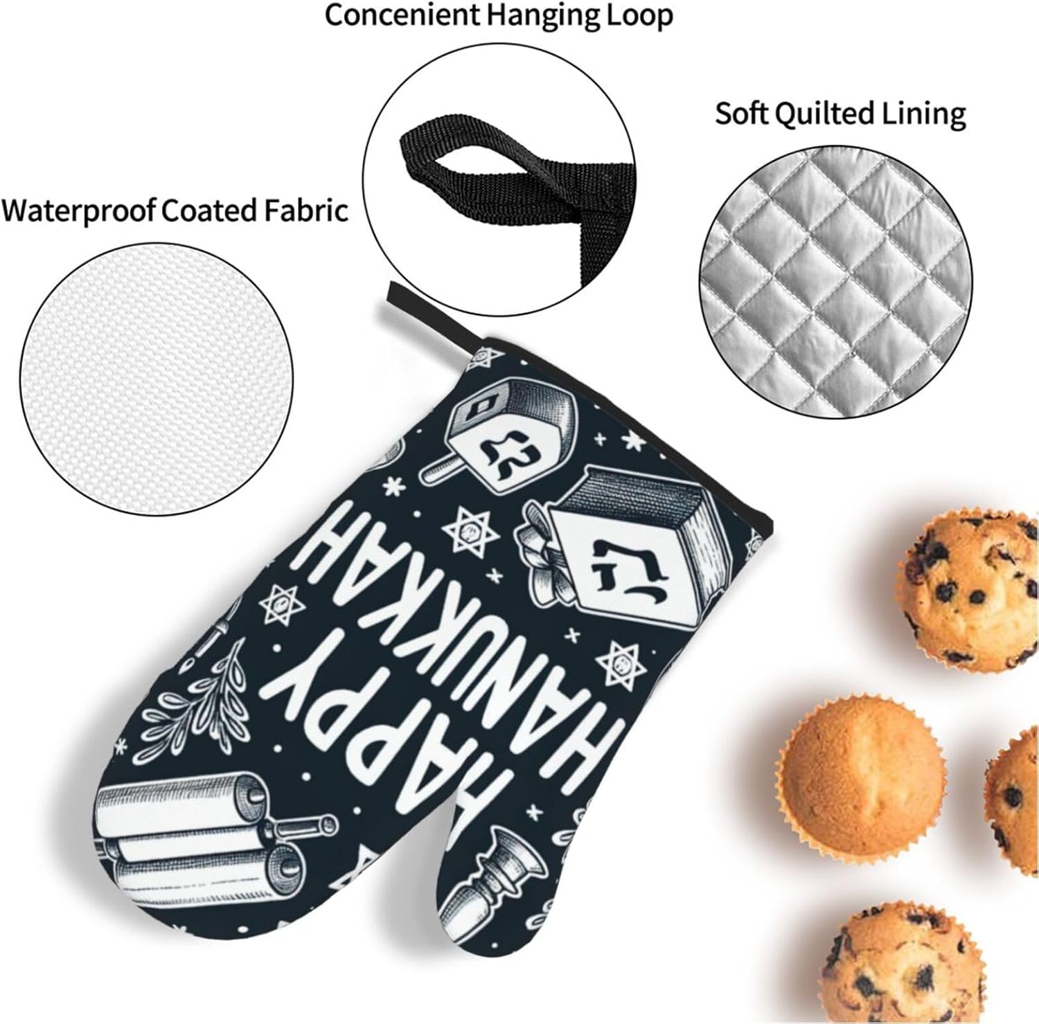 Hanukkah Delicious heat resistant oven Mitts Set