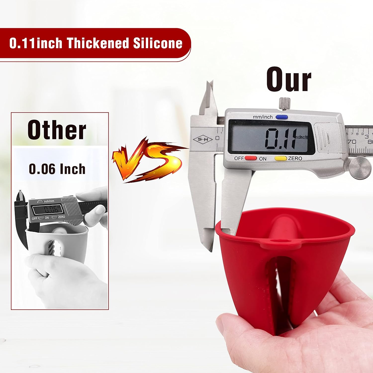 Thickened Mini Silicone Oven Mitts Heat-Resistant Glove for Cooking Baking Red