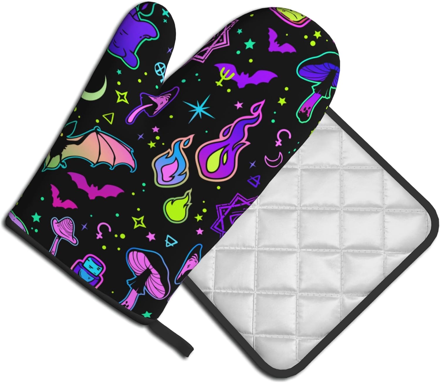 Fashionable High-Quality Halloween Goth Witchy Oven Mitts and Potholders