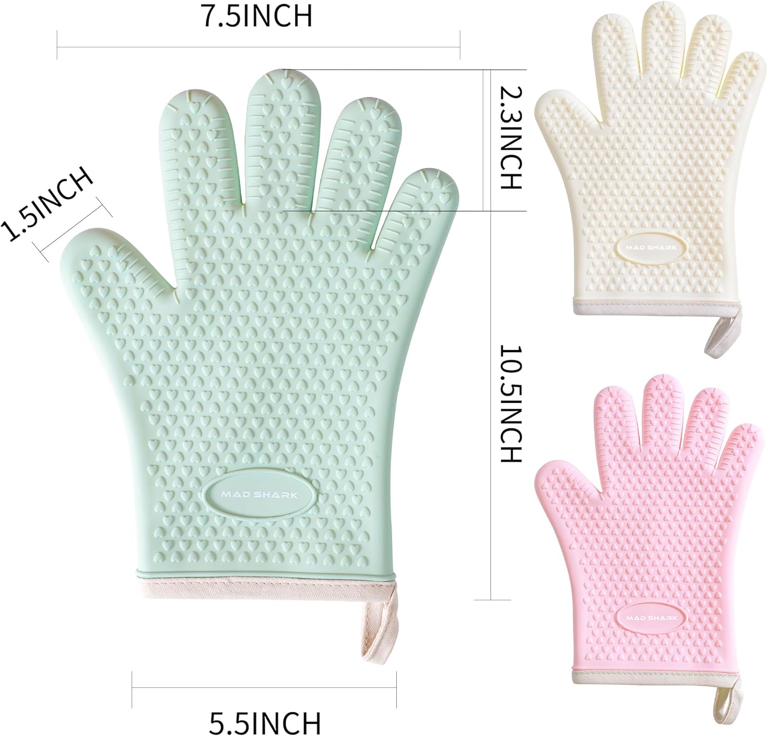 MAD SHARK Heat-Resistant Silicone Oven Mitts