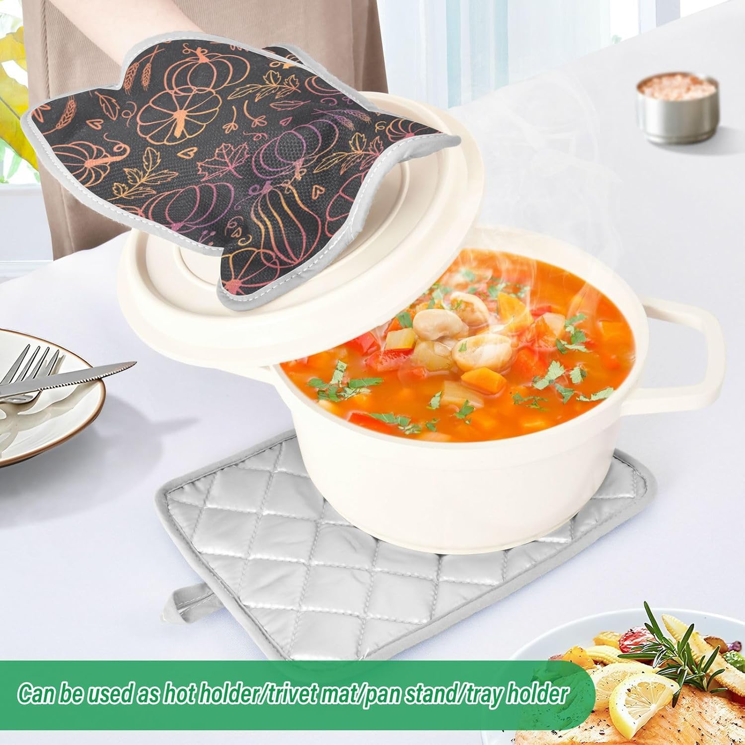 Large Heat-Resistant Pot Holders Halloween-Manner