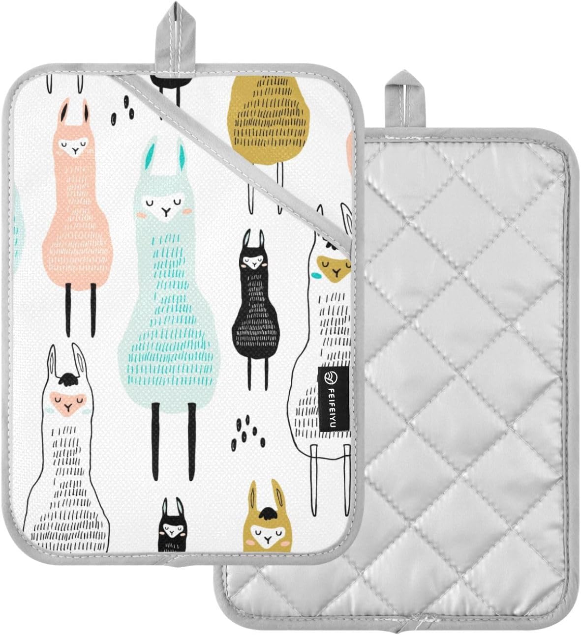 Dxzium Potholder Llama Set 2 - Heat Resistant Kitchen Tools