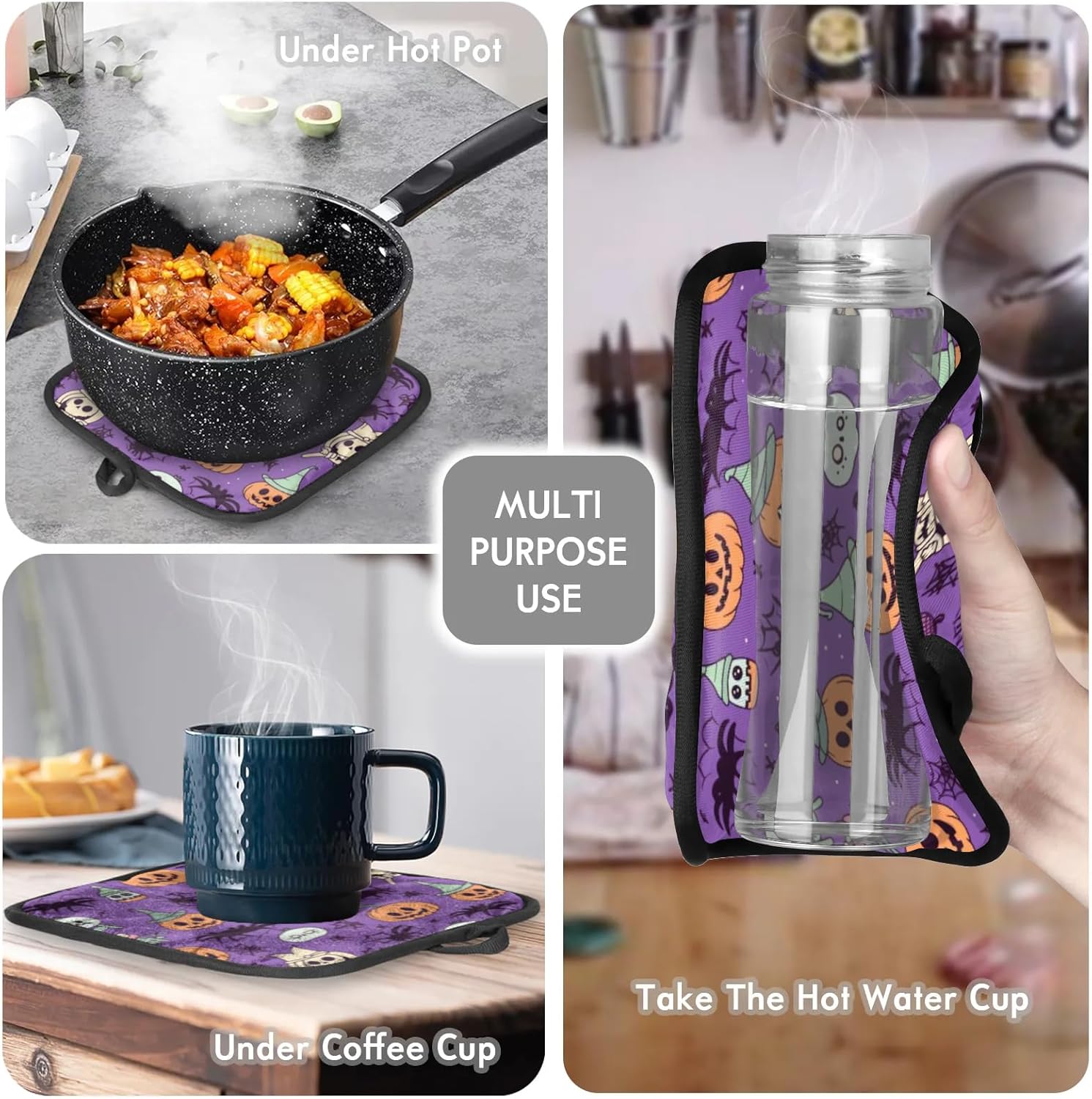 Halloween Art Pumpkins Oven Mitts Pot Holders