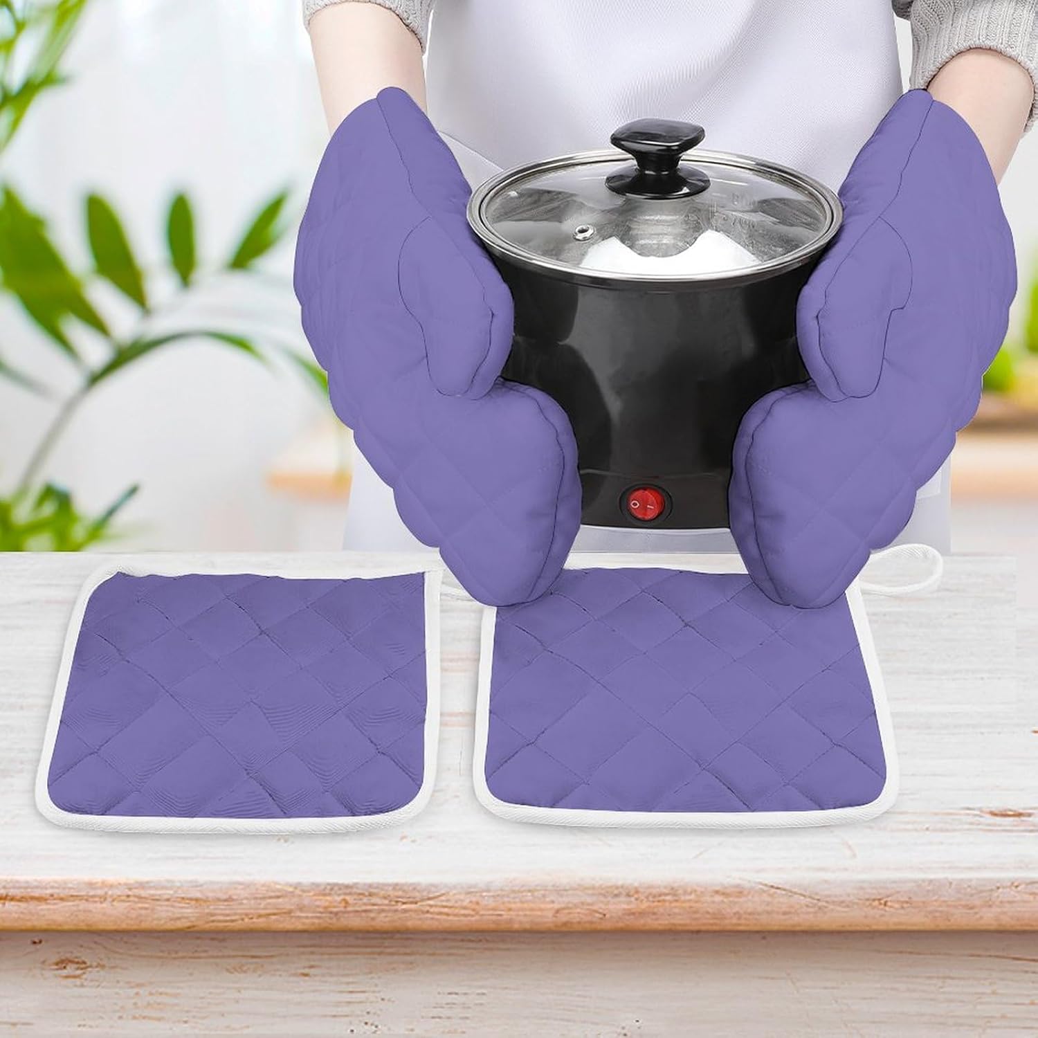 Curdesi 4PCS Oven Mitts Pot Holders Set