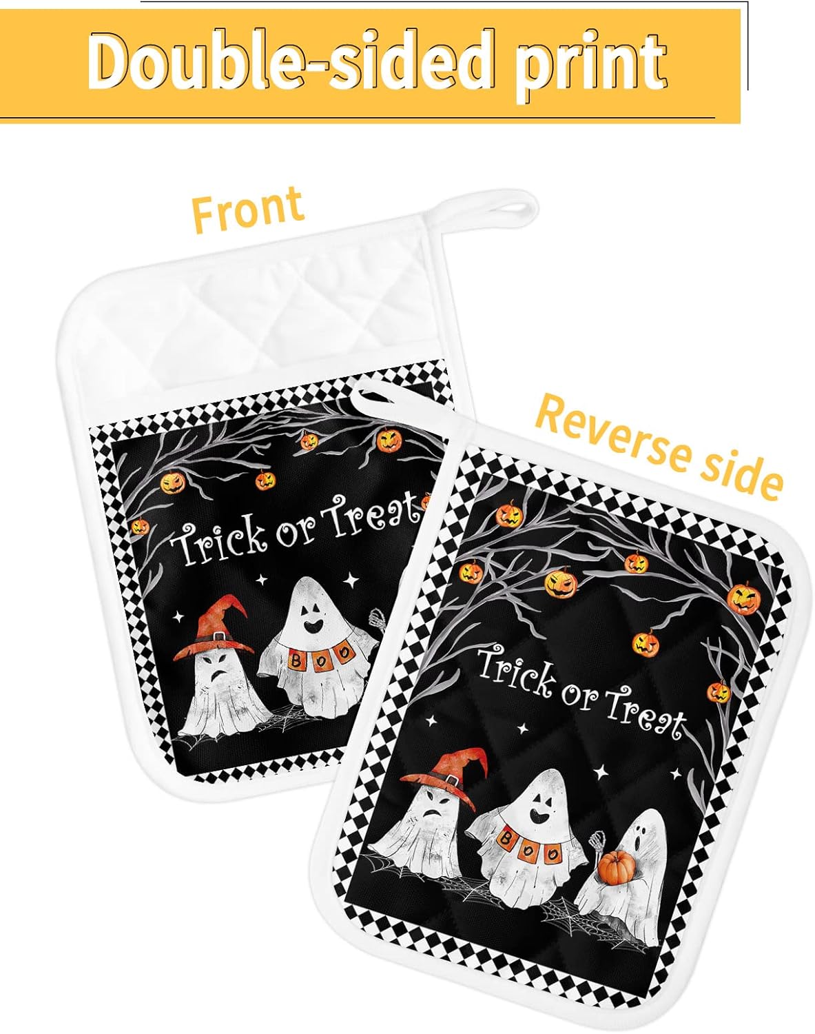 Halloween Ghost Punkpkin Pot Holders