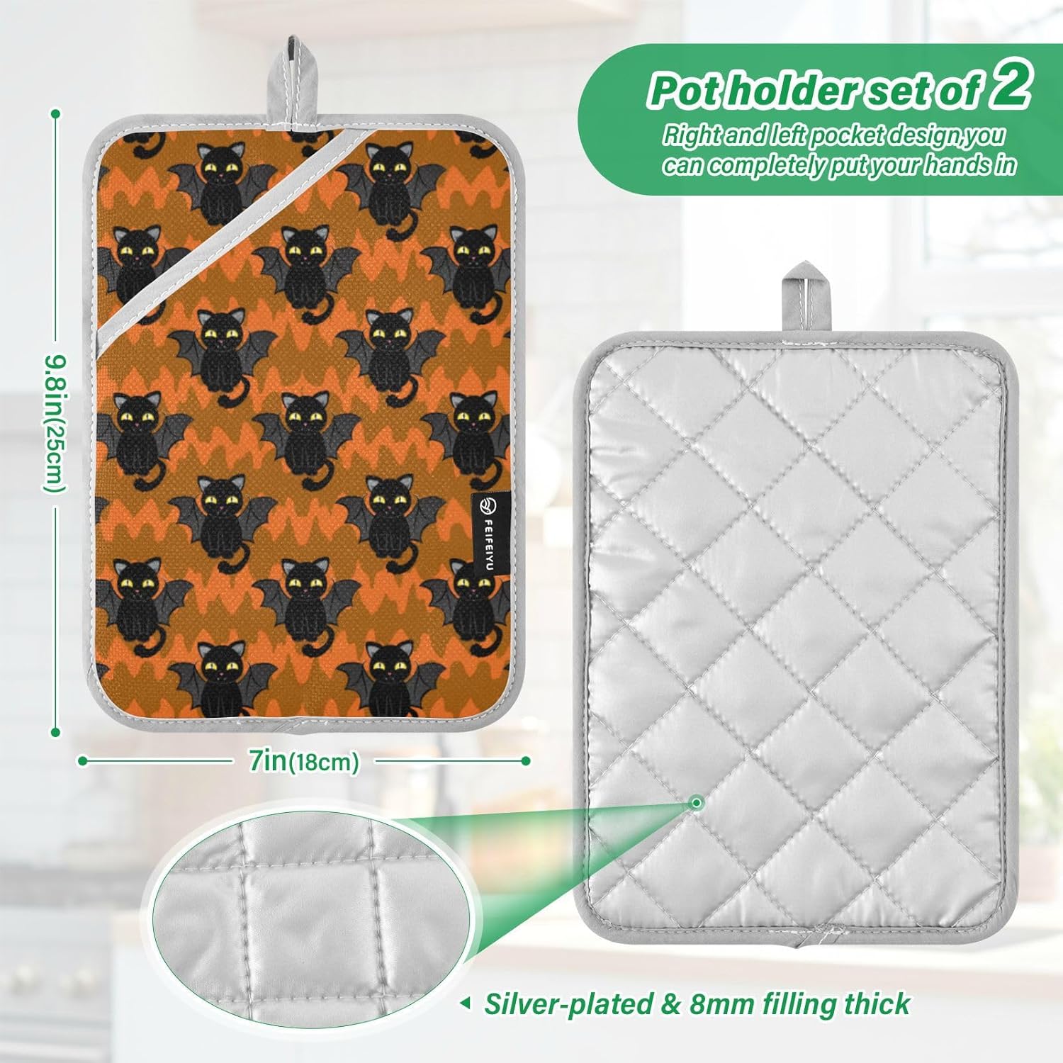 Pumpkin Batcheloring Pot Holder Set