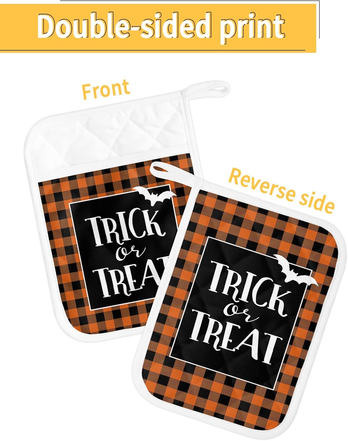 Halloween Buffalo Check Pot Holder Set of 5