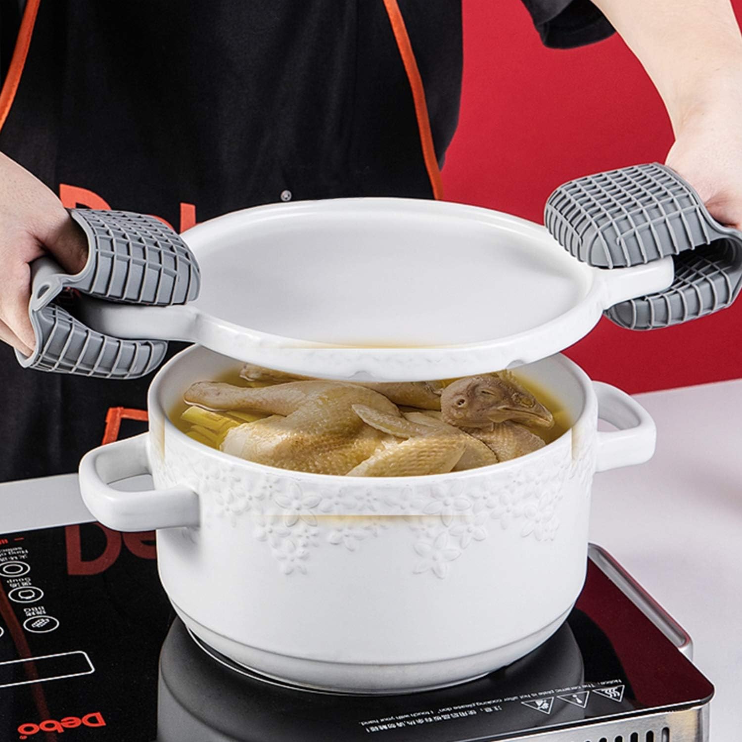 Premium Silicone Oven Mitts - Heat-Resistant Anti-Scald Pairs