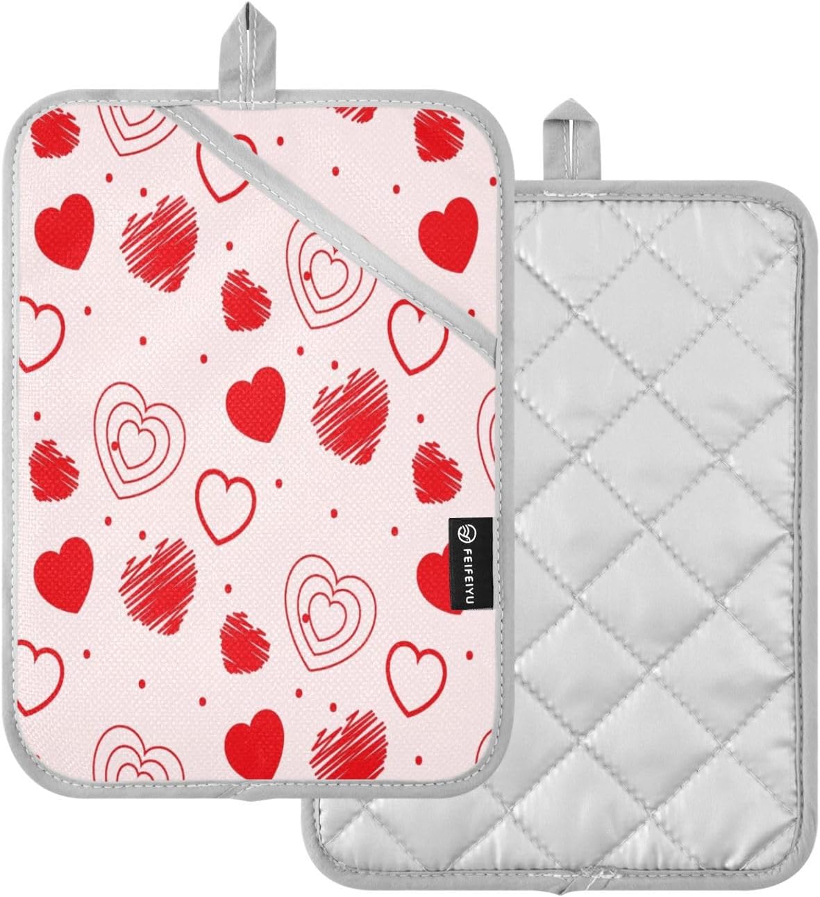 Red Love Heart 2-Piece Heat Resistant Potholer
