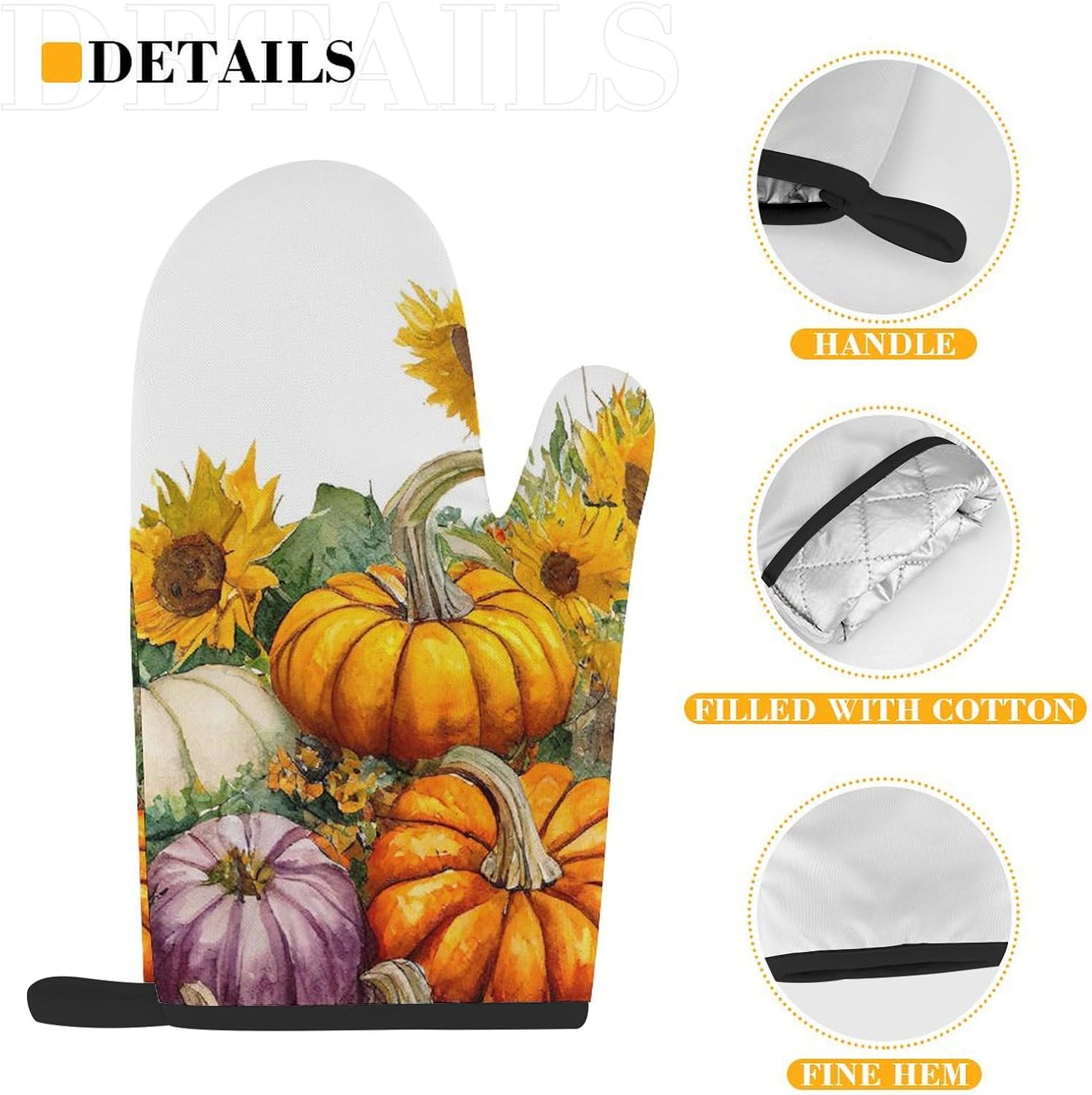 Grtfcolr Fall Pumpkin Oven Mitts and Pot Holders