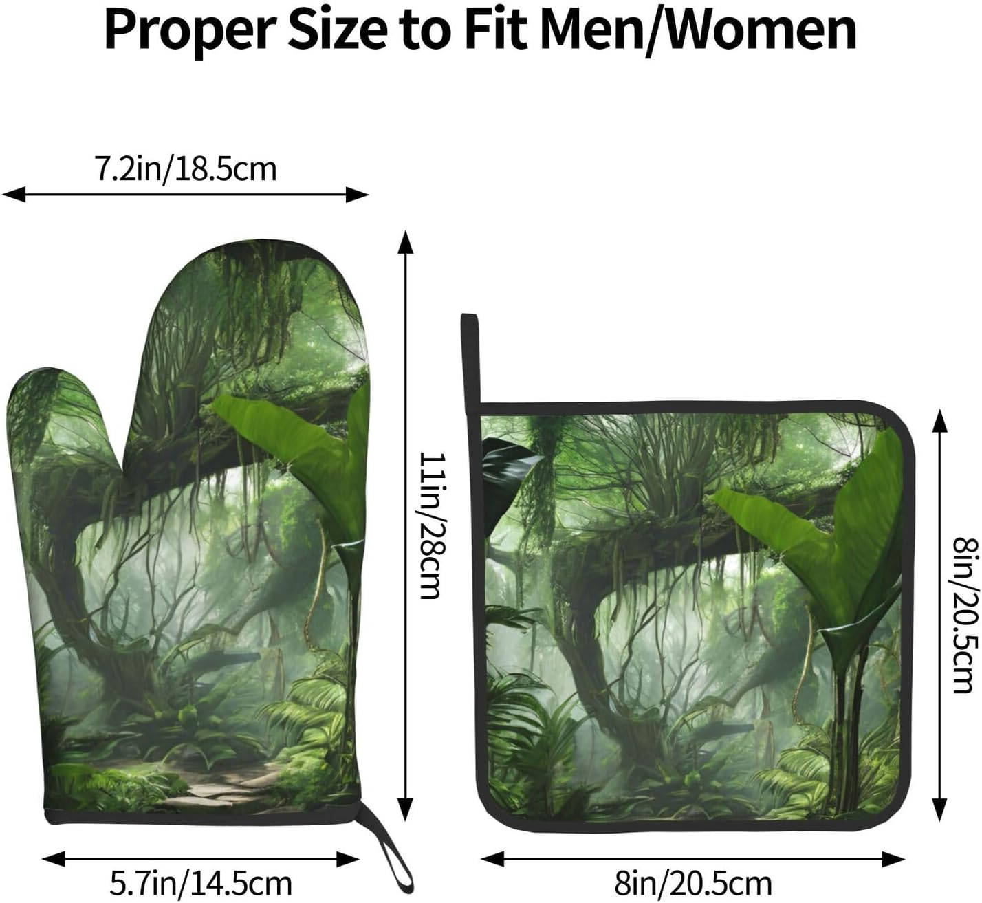 Quopvn Tropical Rainforest Oven Mitts Pot Holders