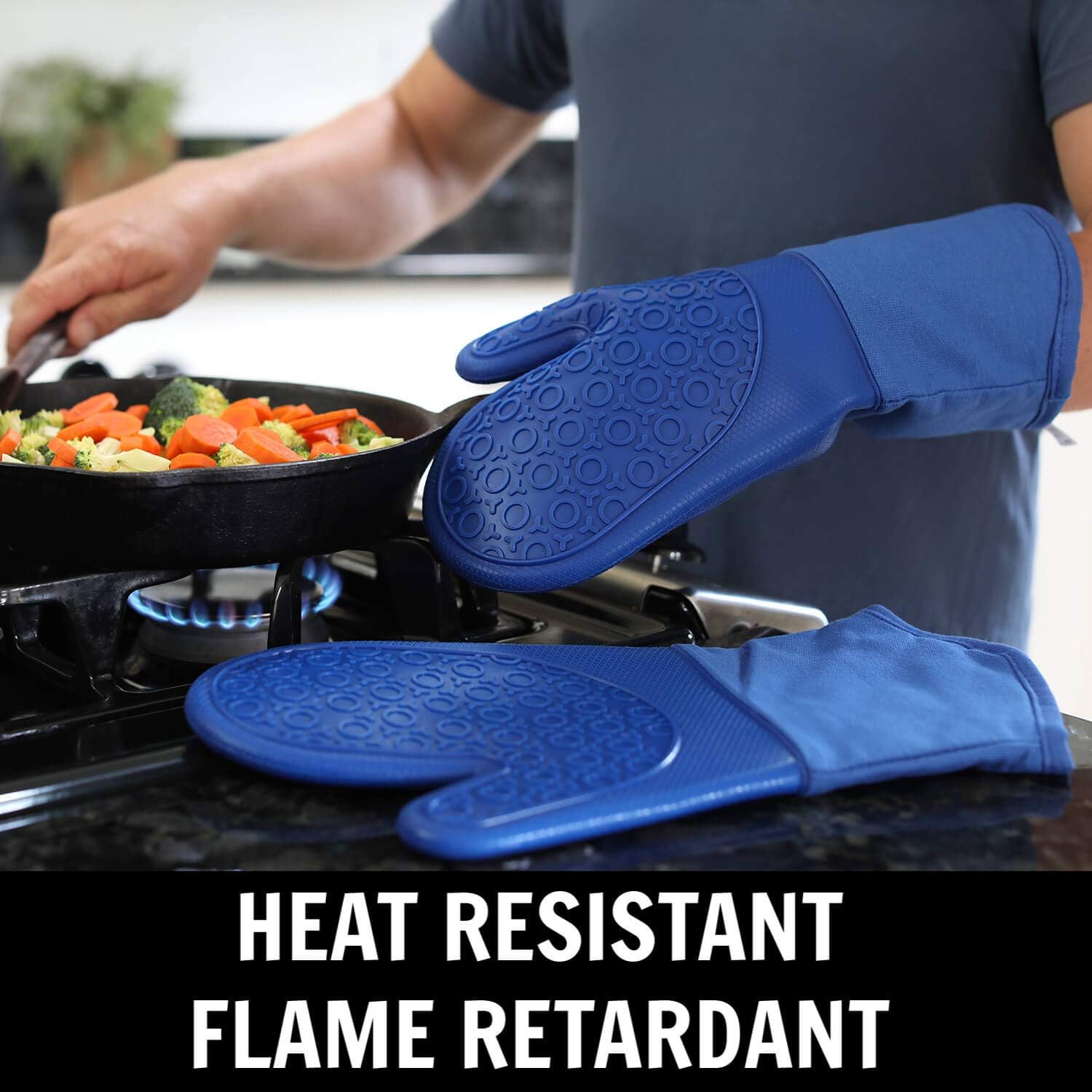 Silicone Oven Mitts BundleHot-Air Resistant Kitchen Gloves 100 Safe Durable